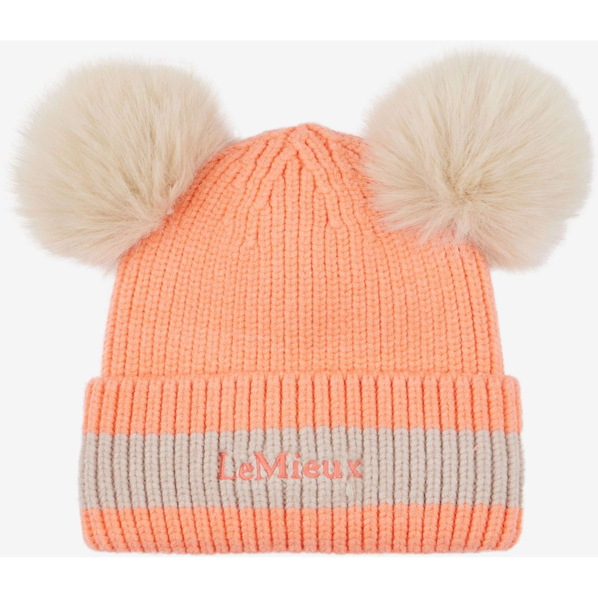 LeMieux Beanie Mini Double Pom Kinder Peach Punch
