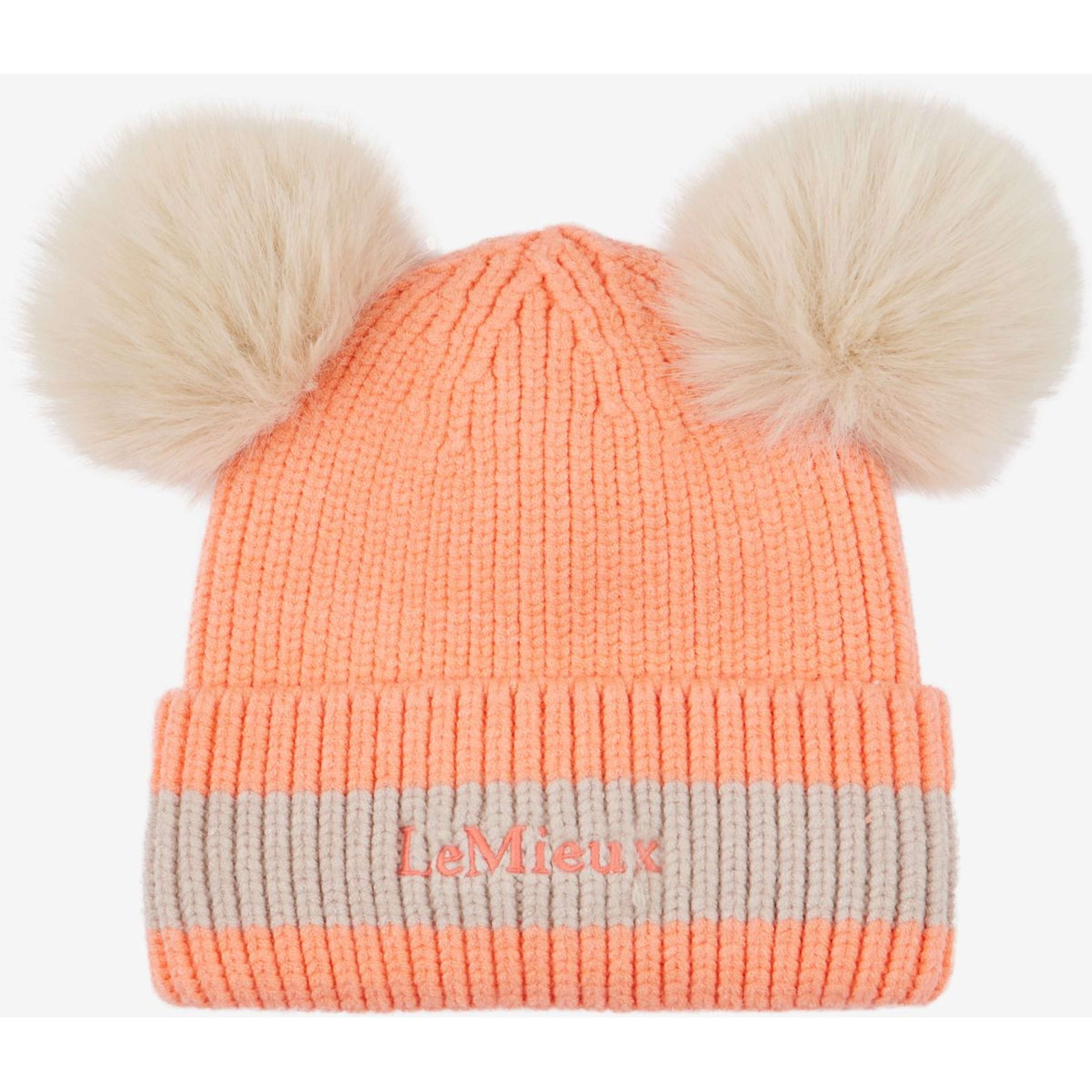 LeMieux Beanie Mini Double Pom Kinder Peach Punch