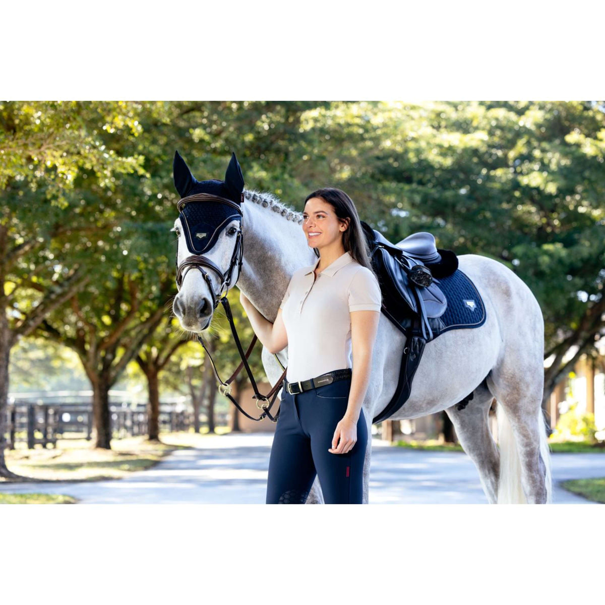 LeMieux Schabracke Puissance Suede Close Contact Navy