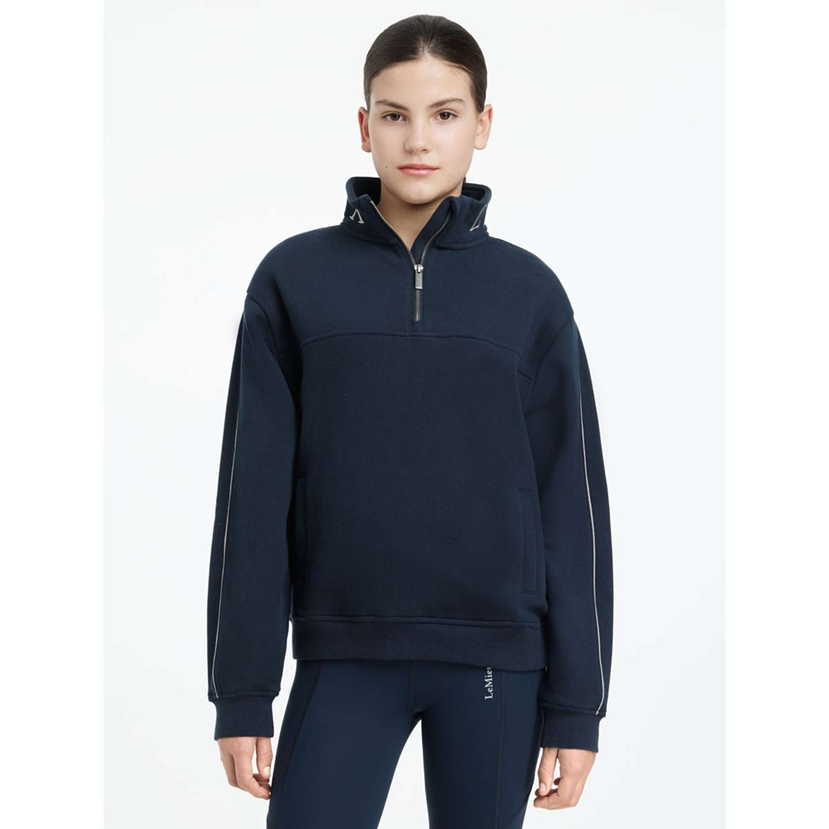 LeMieux Pullover Young Rider Kate Quarter Zip Navy