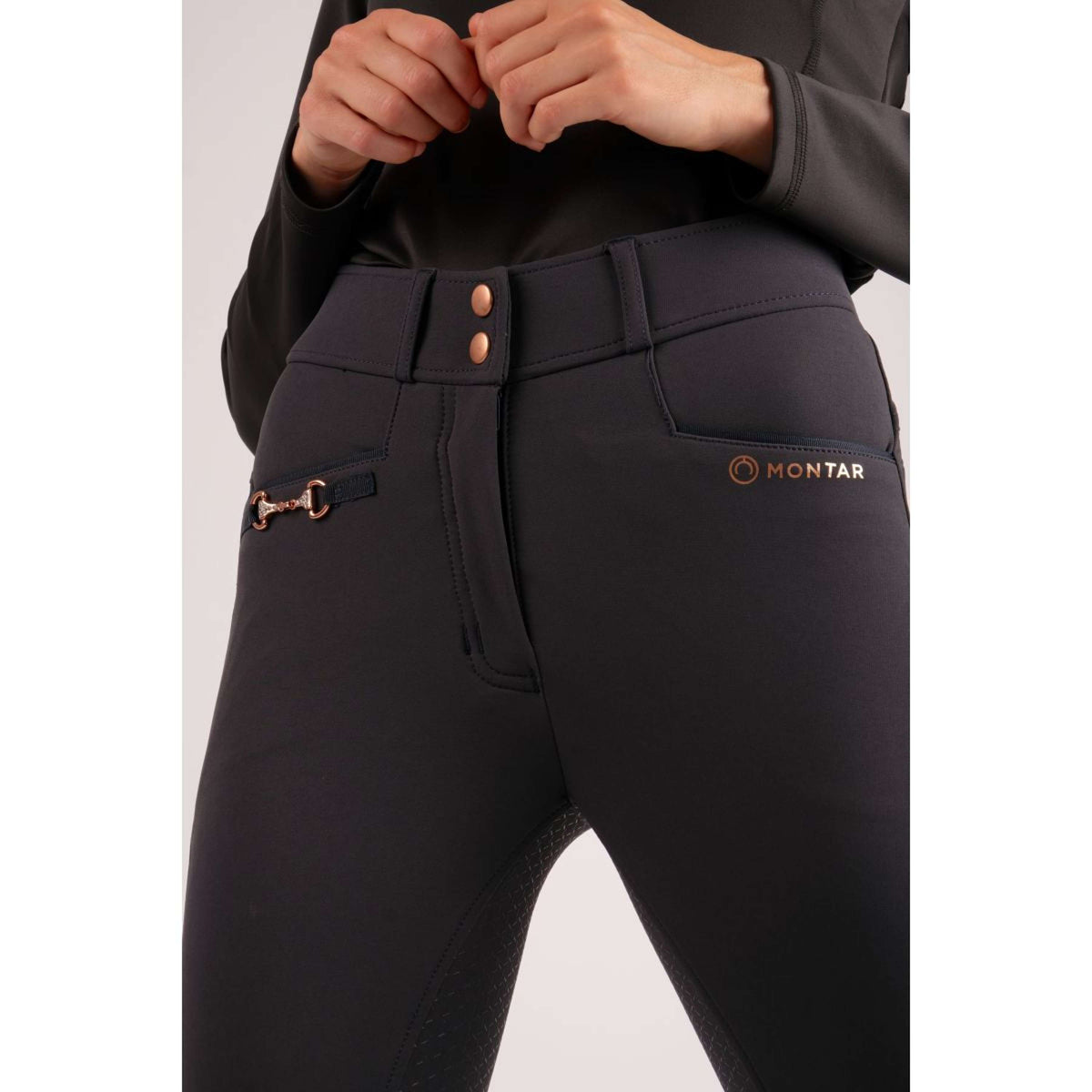 Montar Reithose Molly Rosegold Highwaist Full Grip Navy