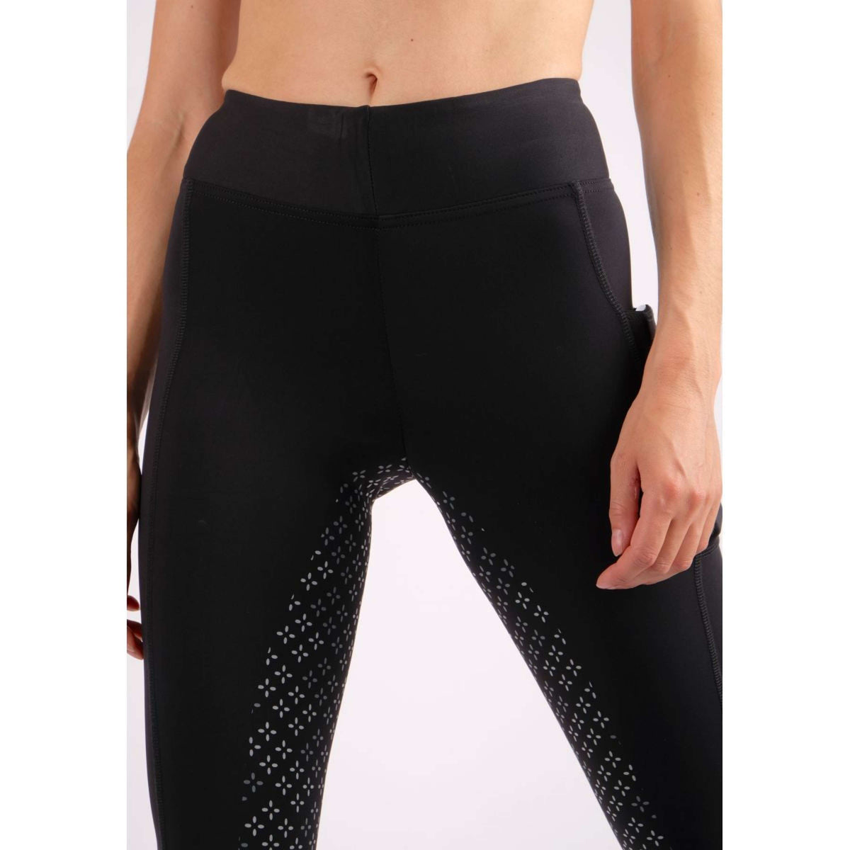 Montar Reitleggings Selena Pull On Full Grip Schwarz