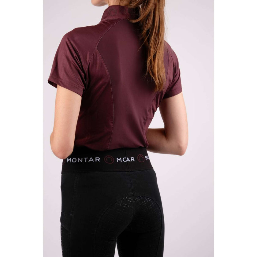 Montar Poloshirt Honey Mesh Pflaumenfarben