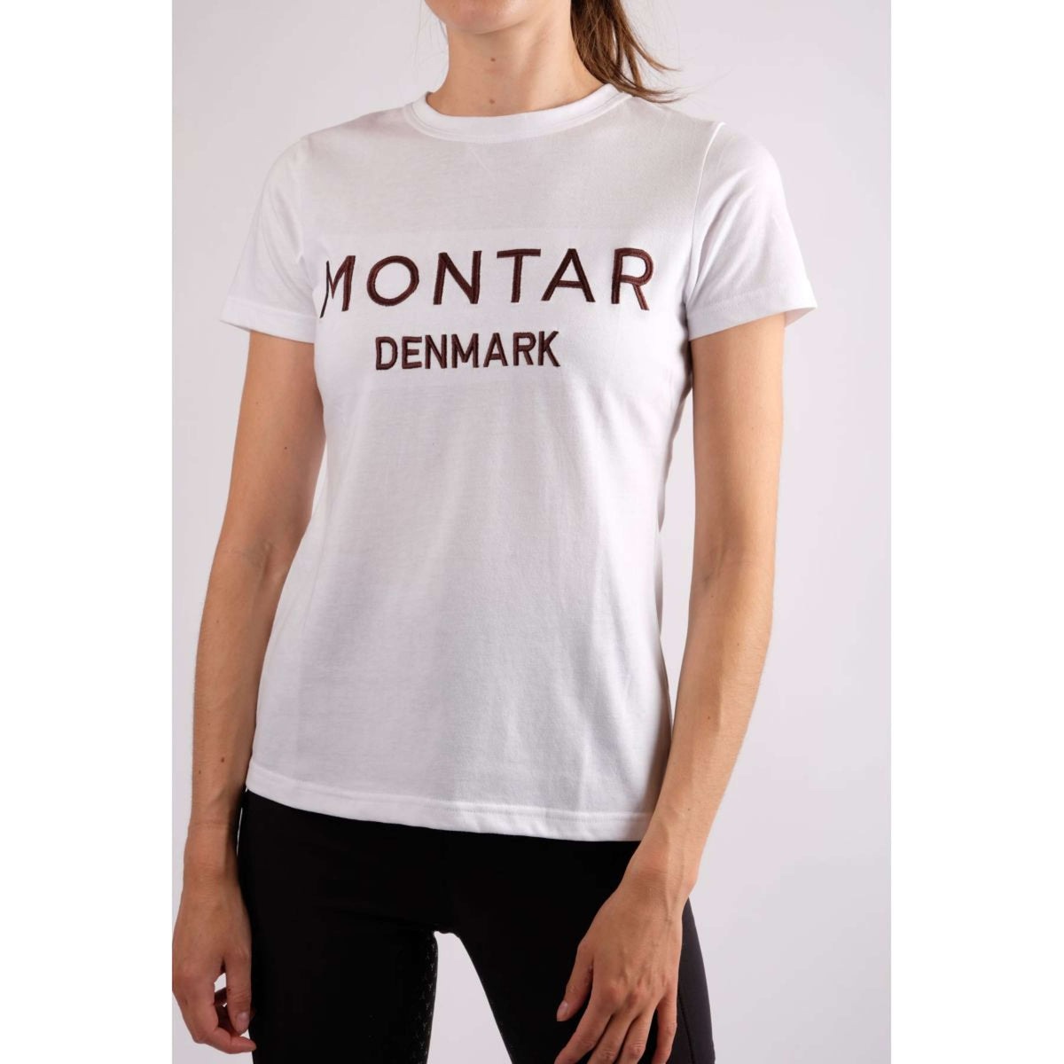 Montar T-Shirt Vera Weiß/Pflaumenfarben