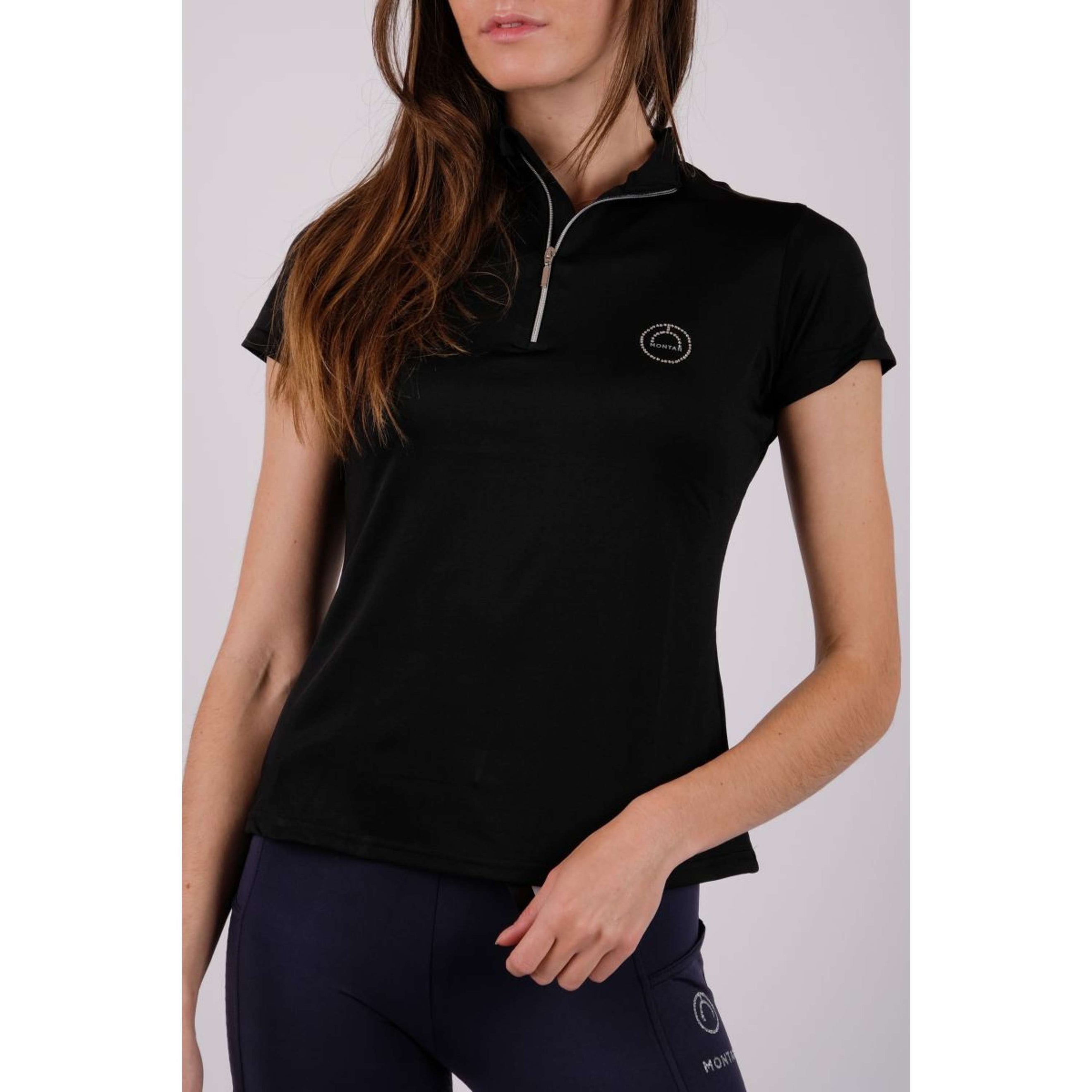 Montar Poloshirt Everly Crystal Logo Schwarz