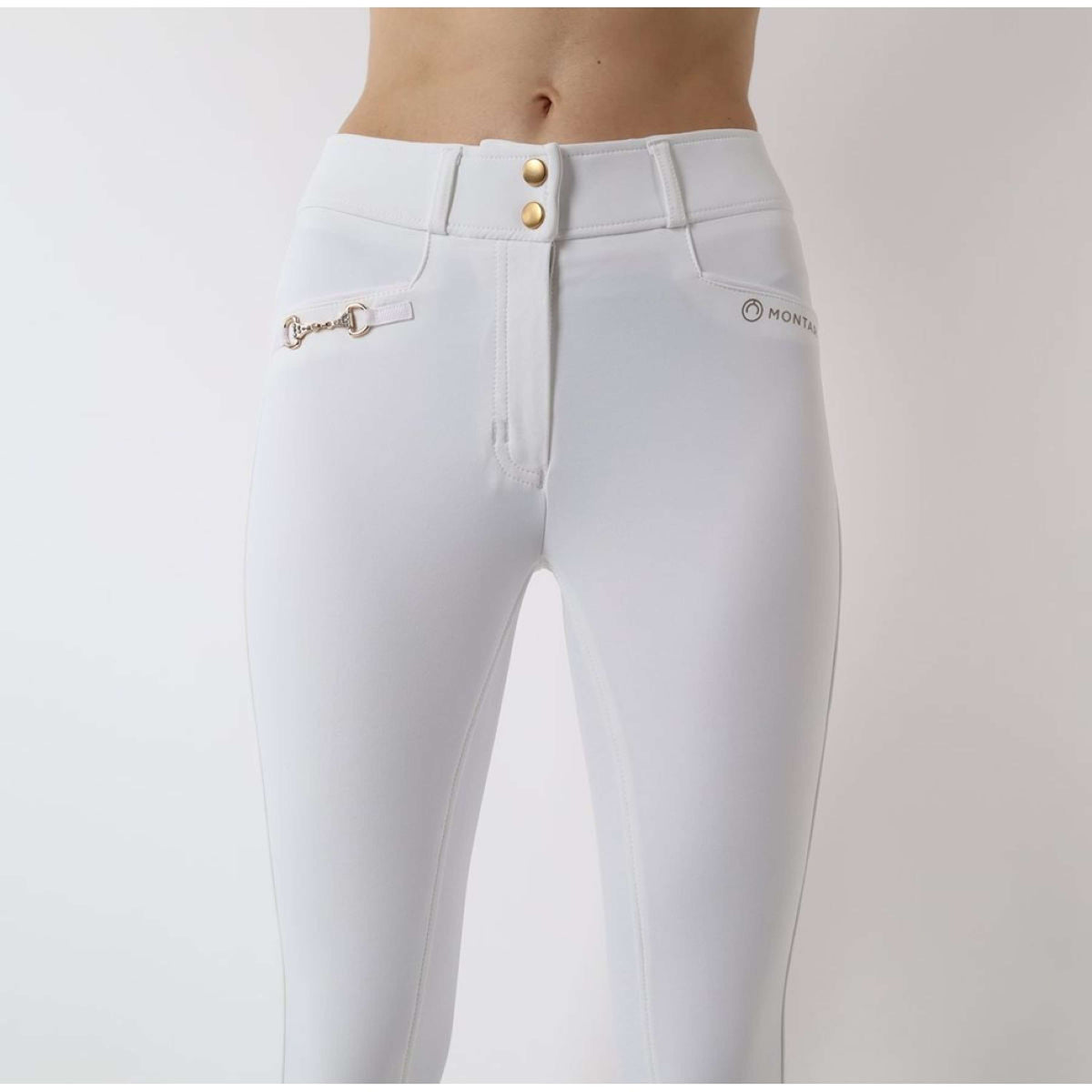 Montar Reithose Molly Gold Highwaist Full Grip Weiß