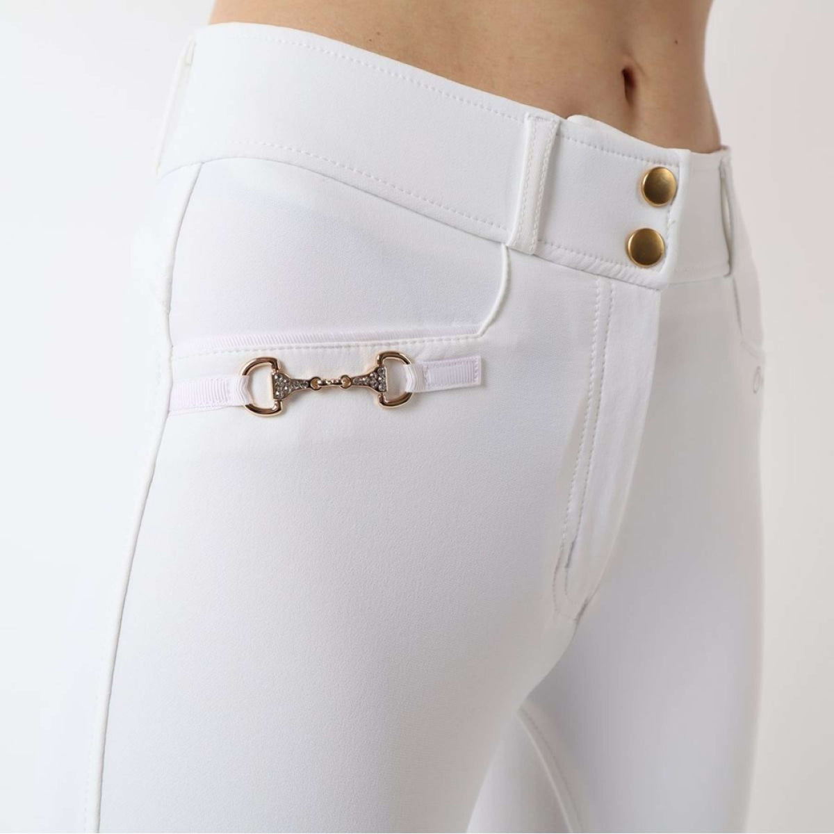 Montar Reithose Molly Gold Highwaist Full Grip Weiß