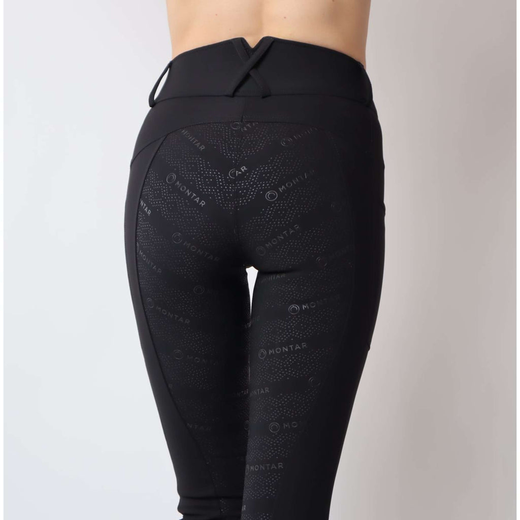 Montar Reitleggings Michelle Rosegold Logo Schwarz