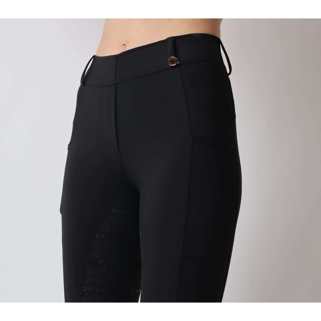 Montar Reitleggings Michelle Rosegold Logo Schwarz