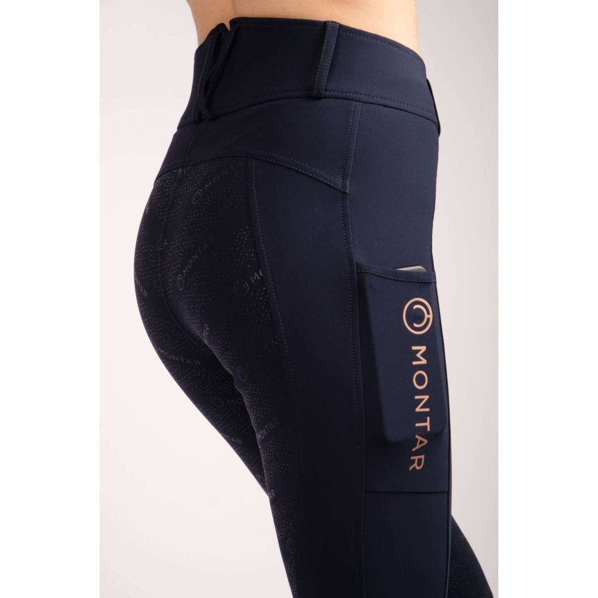 Montar Reitleggings Michelle Rosegold Logo Navy