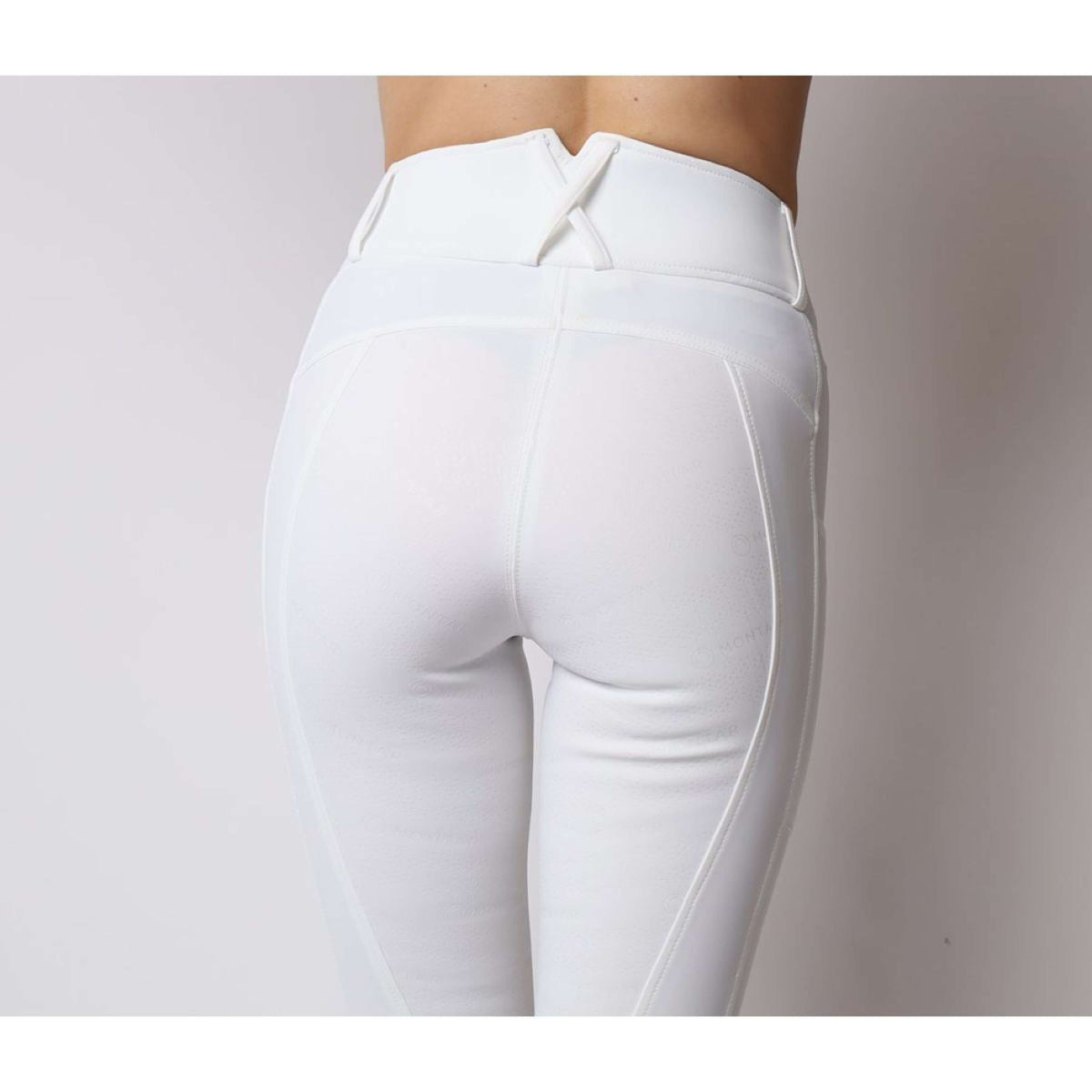 Montar Reitleggings Rosegold Logo Junior Weiß