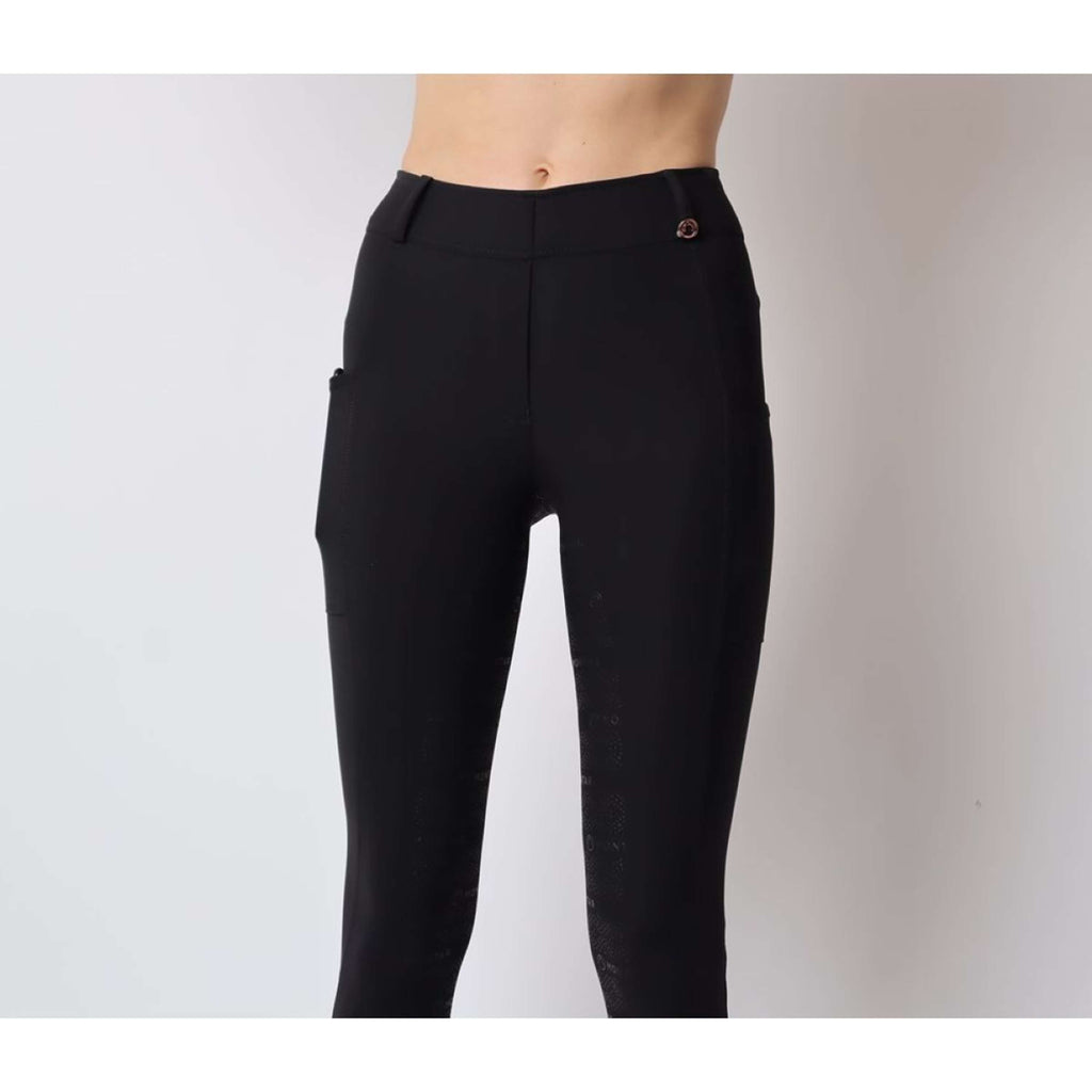 Montar Reitleggings Rosegold Logo Junior Schwarz
