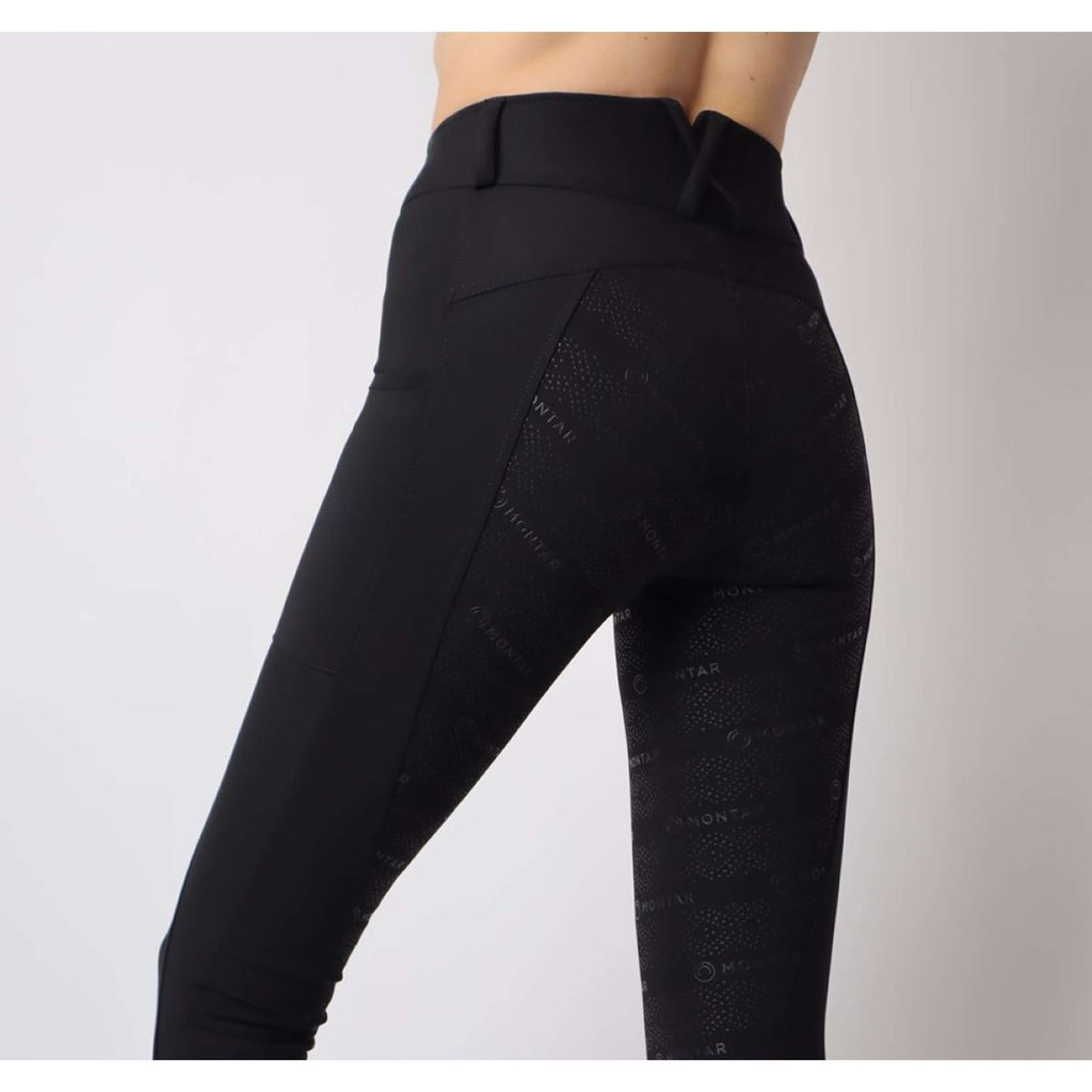 Montar Reitleggings Rosegold Logo Junior Schwarz