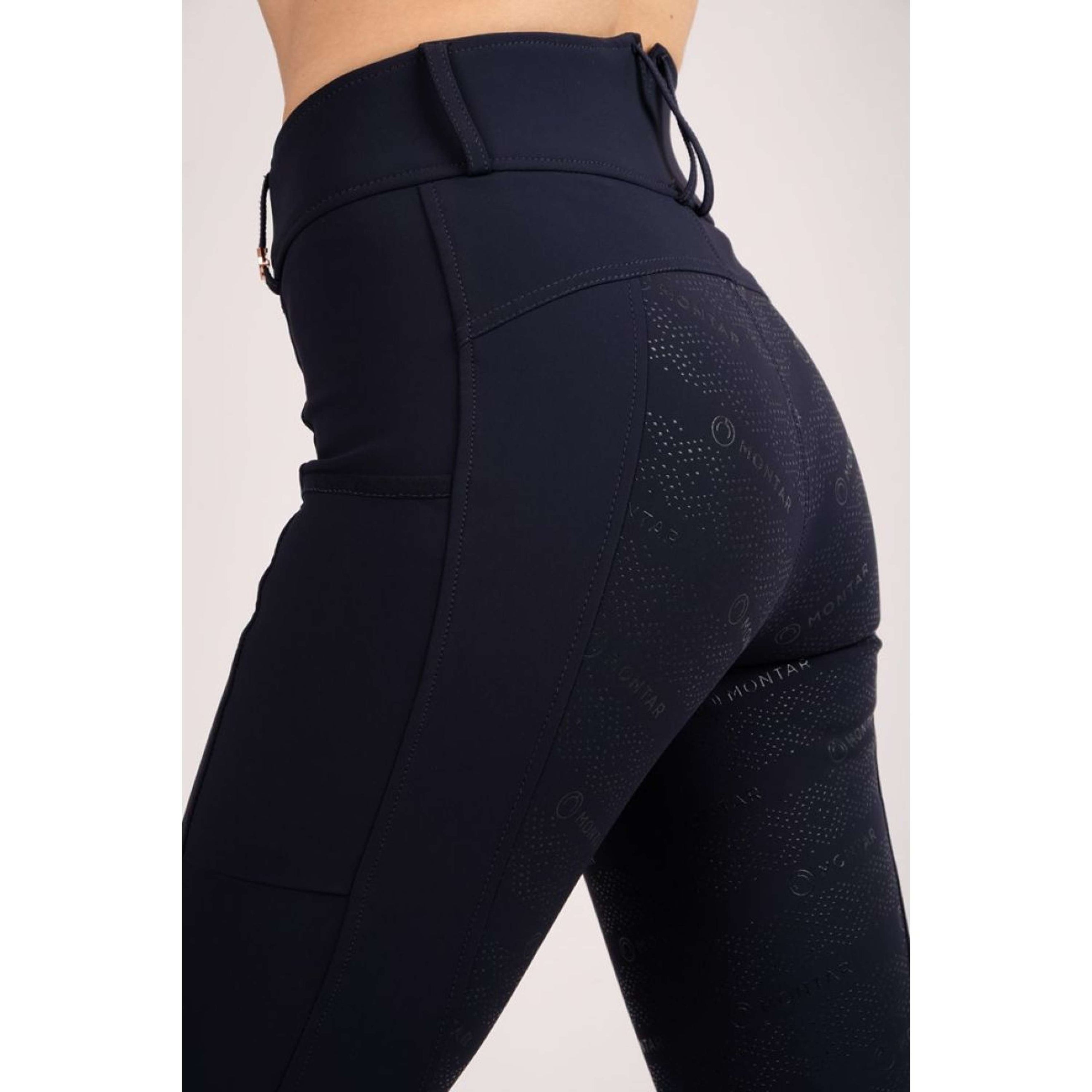 Montar Reitleggings Rosegold Logo Junior Navy