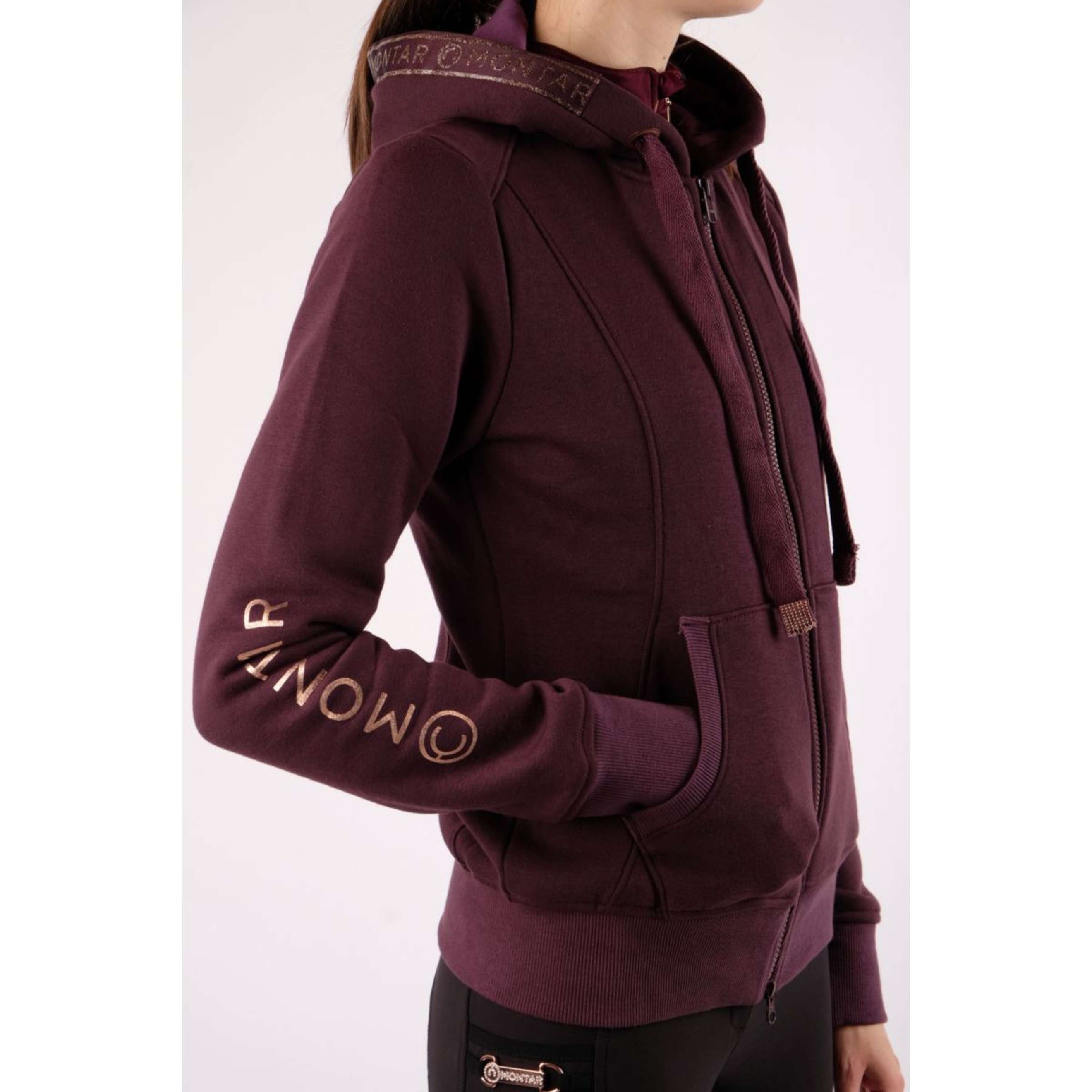 Montar Jacke Macie Rosegold Logo Pflaumenfarben