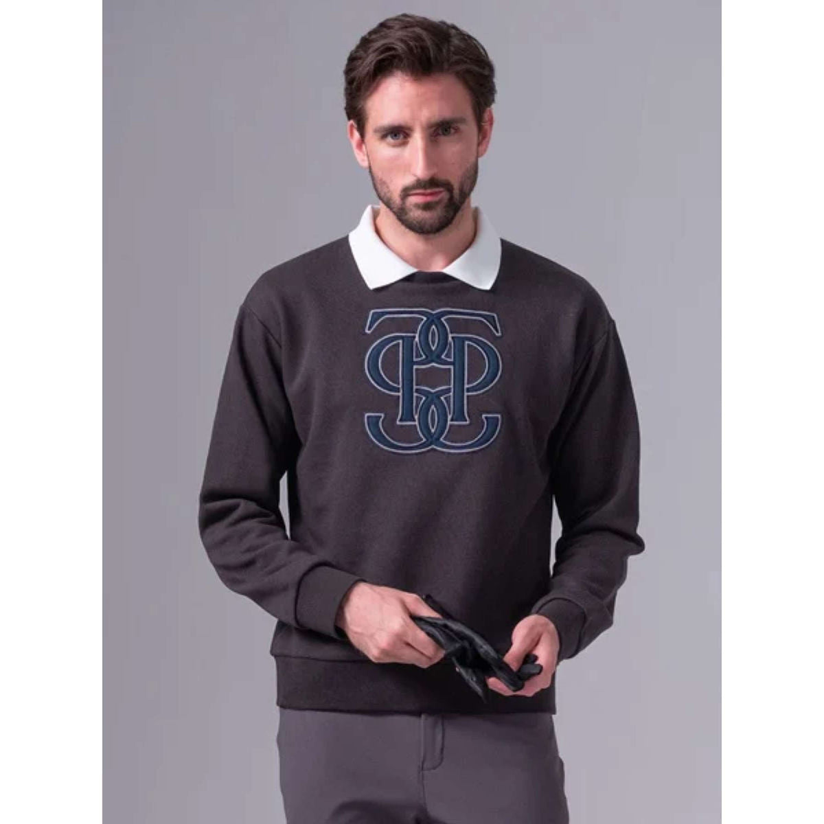 PS of Sweden Sweatshirt Carl Monogram Herren Dunkelgrau