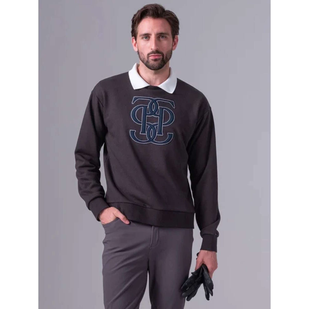 PS of Sweden Sweatshirt Carl Monogram Herren Dunkelgrau