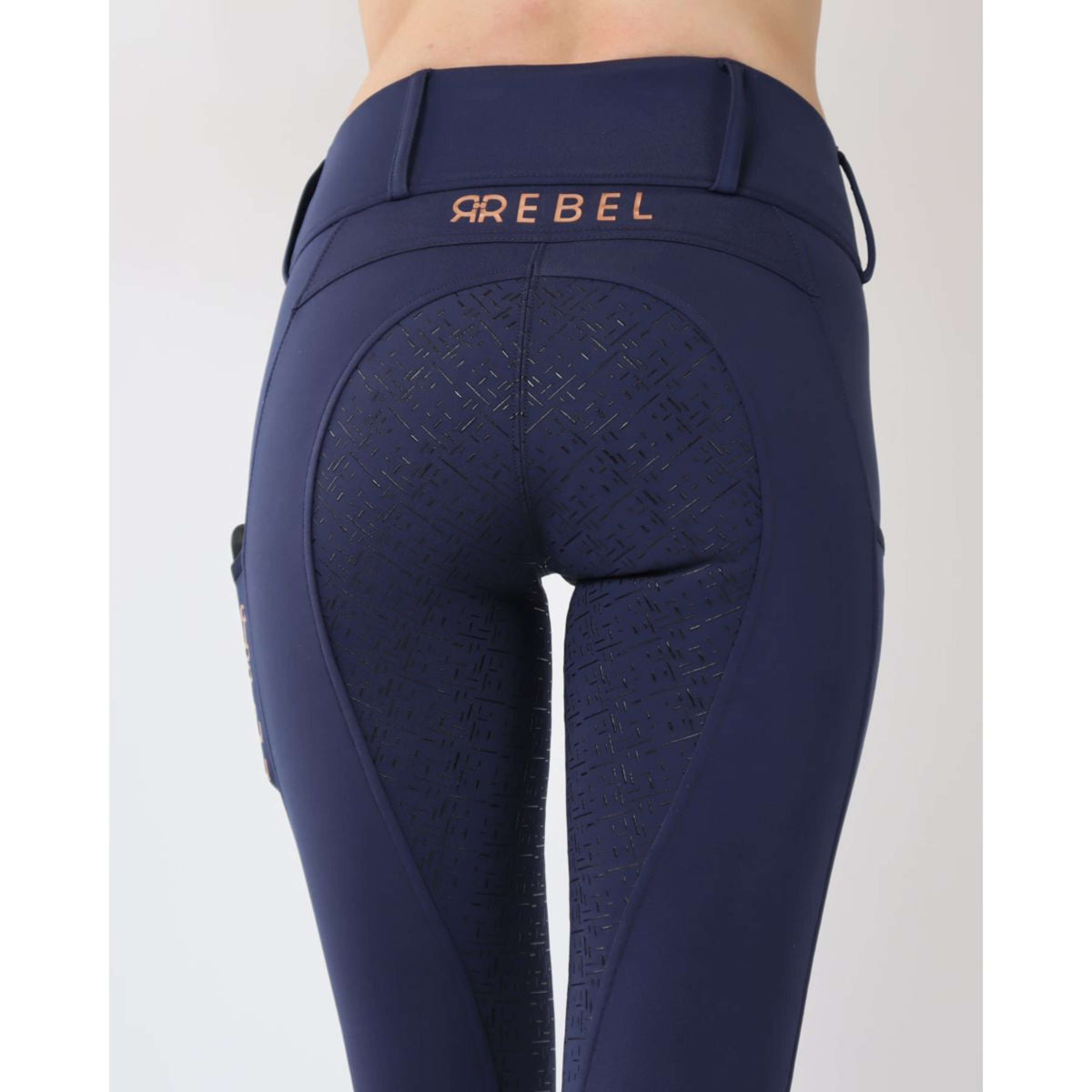 Rebel Pull On Reitleggings Bid-Chain Full Grip Navy