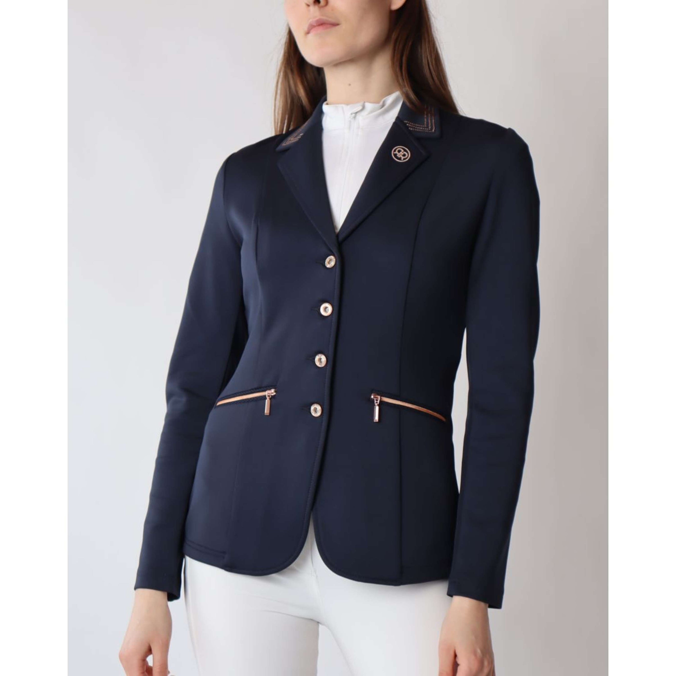 Rebel Turnierjacket Roségoldener Kristall Navy