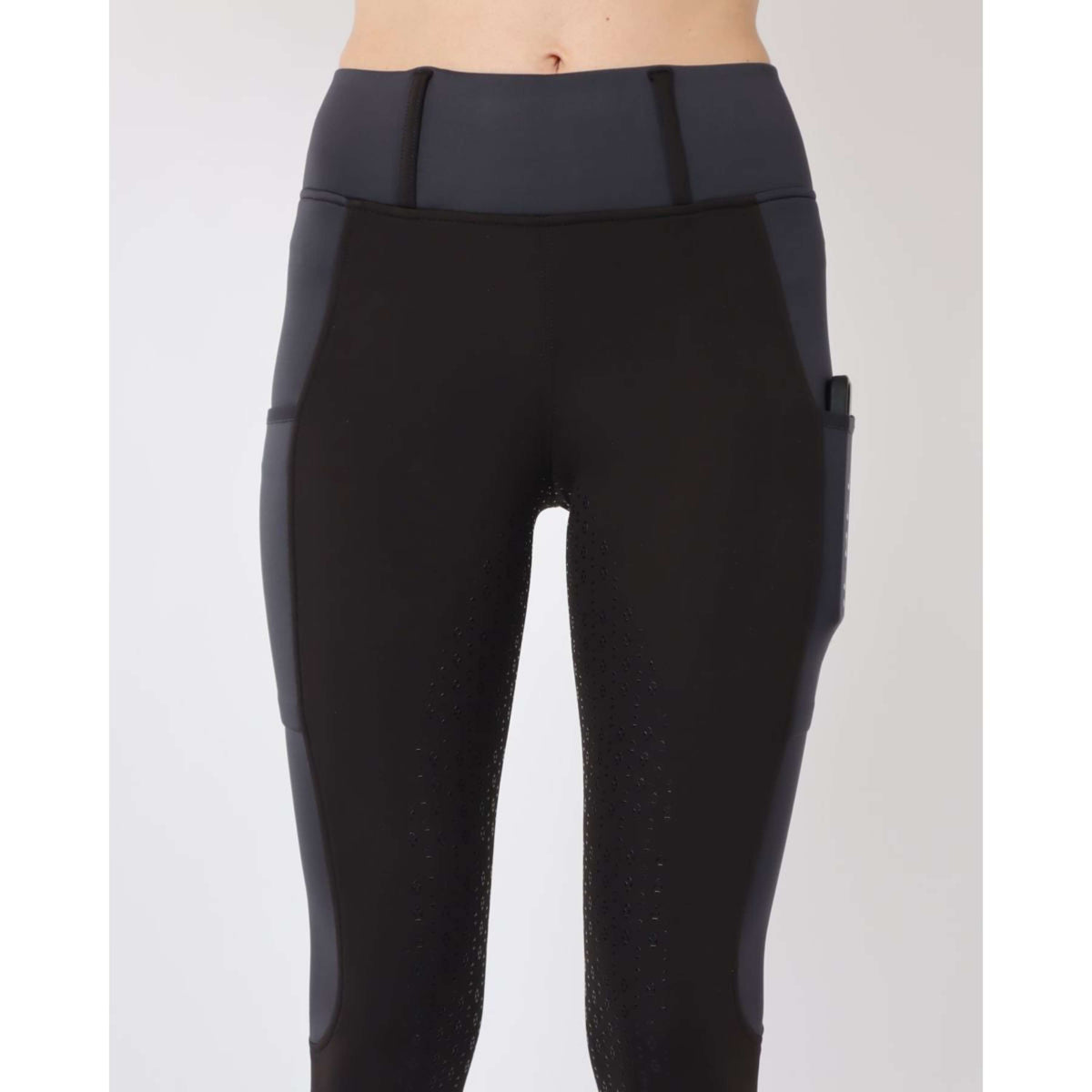 Rebel Pull On Reitleggings Full Grip Schwarz