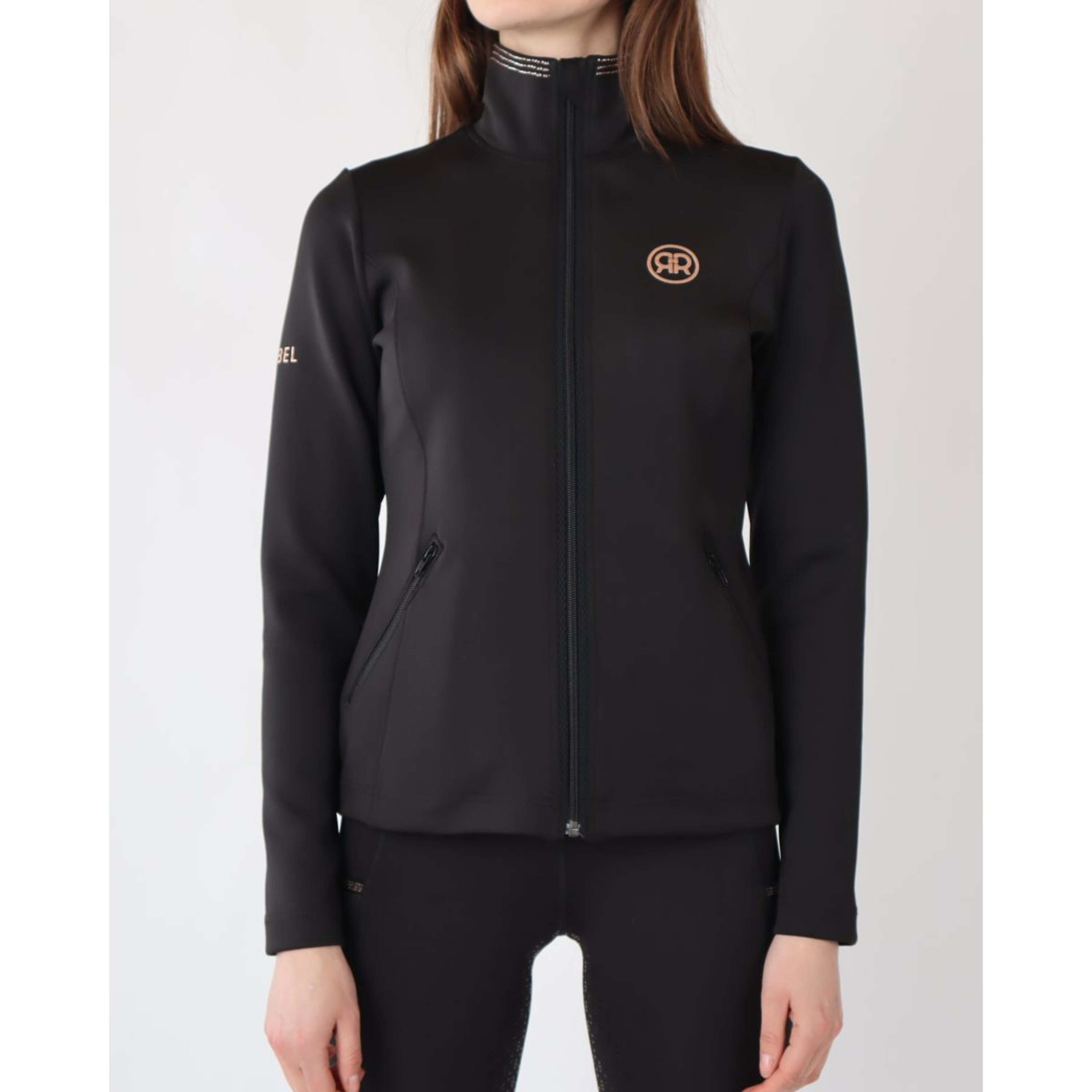 Rebel Jacke Roségoldener Kristall Schwarz