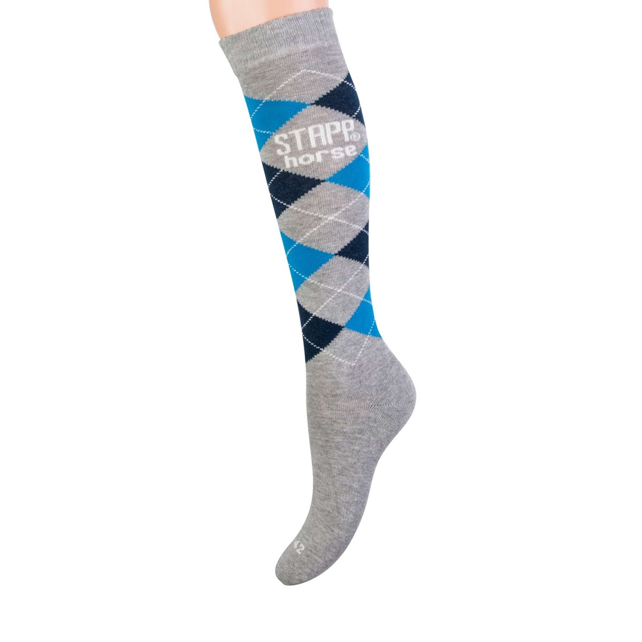 Stapp Horse Reitsocken Checkered Grau/Marine/Blau Stapp Horse Reitsocken Checkered Grau/Marine/Blau