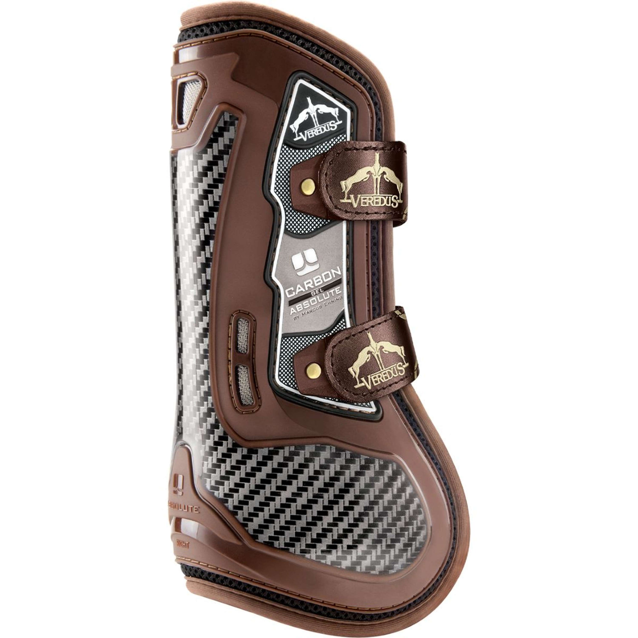 Veredus Sehnenschutz Carbon Gel Absolute Velcro Straps Front Braun Veredus Sehnenschutz Carbon Gel Absolute Velcro Straps Front Braun
