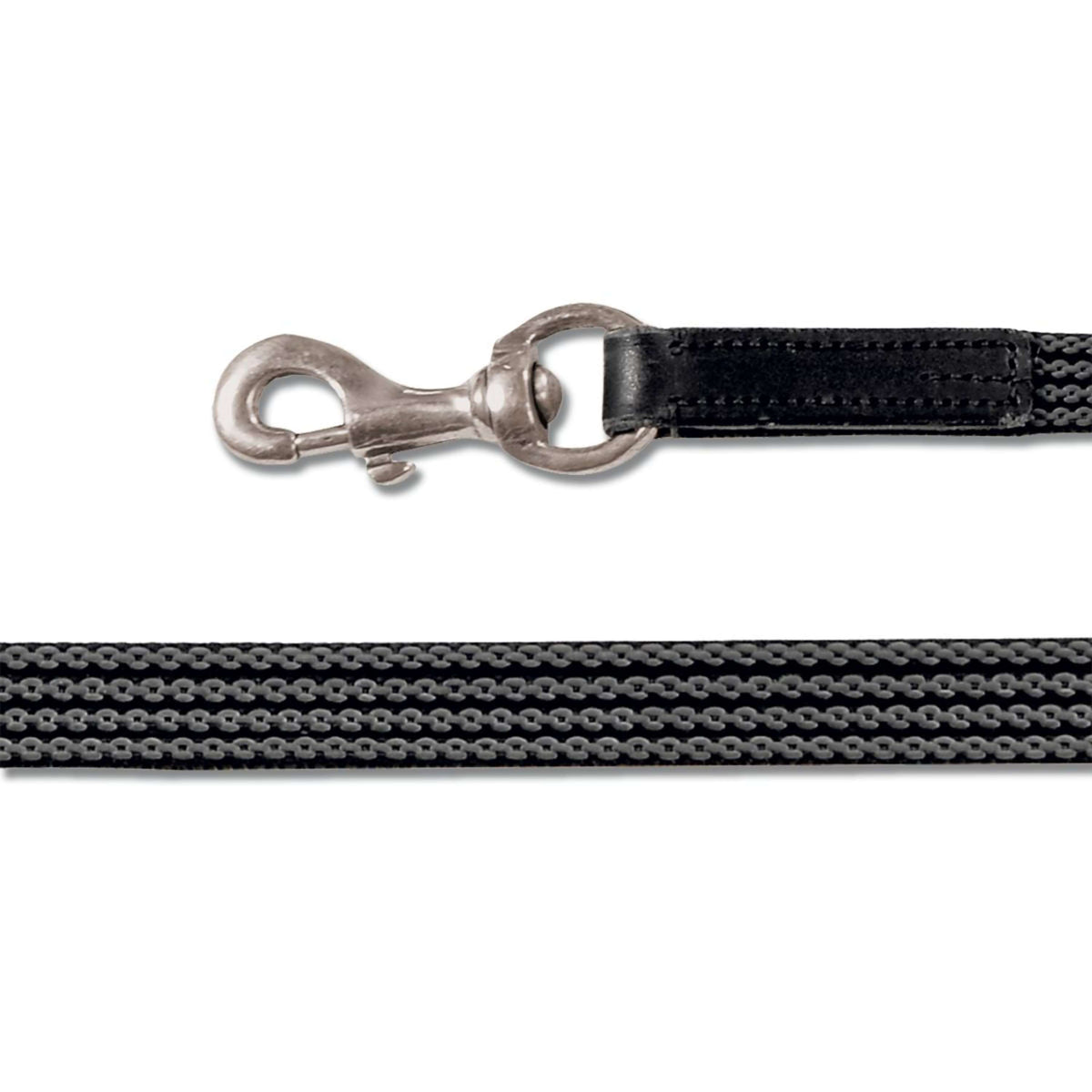 Waldhausen Islandzügel Gummi mit Karabiner Schwarz/Silber