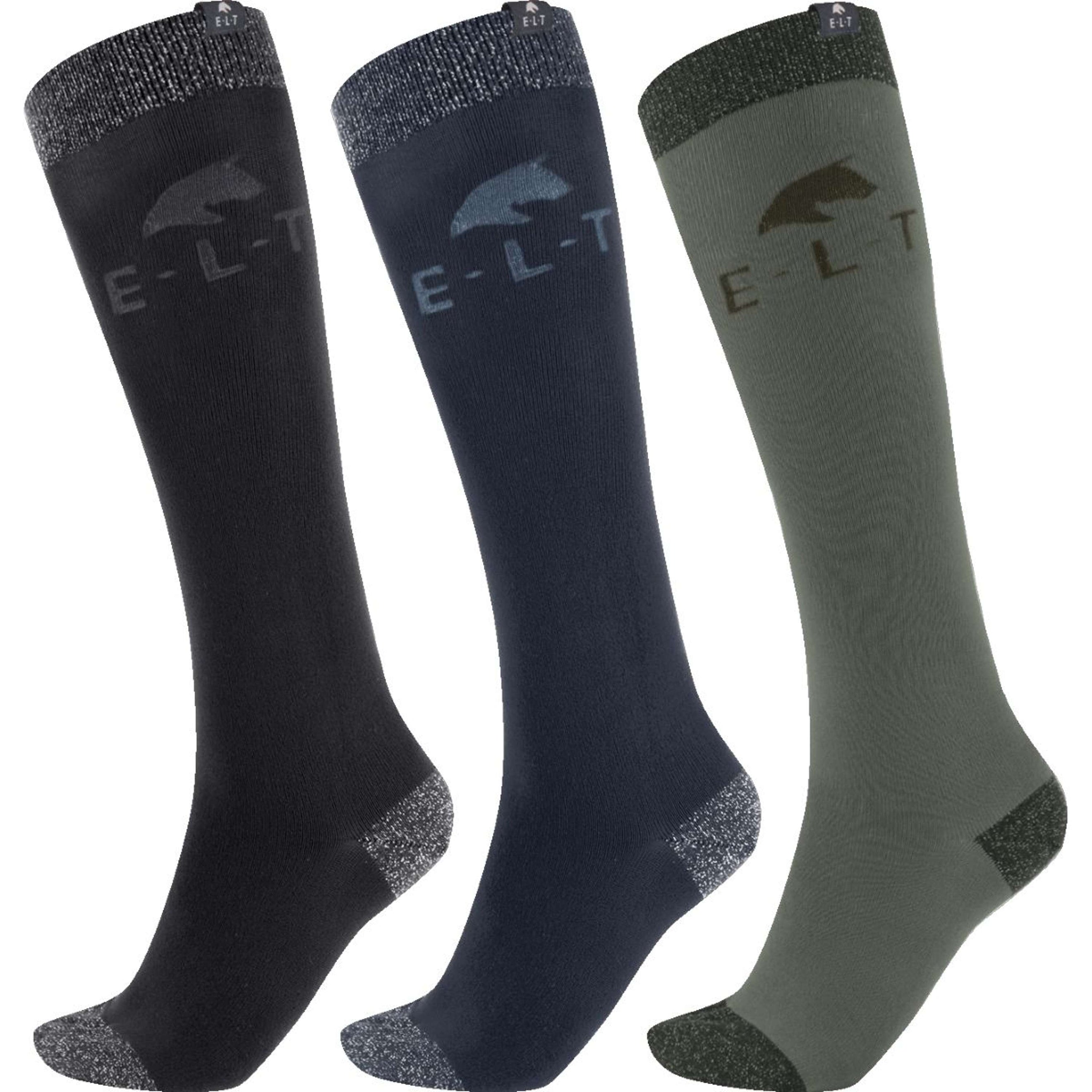 ELT Reitsocken Glorious Schwarz/Nightblue/Khaki