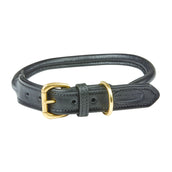 Weatherbeeta Dog Collar Rolled Leather Schwarz