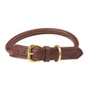 WeatherBeeta Dog Collar Rolled Leather Braun