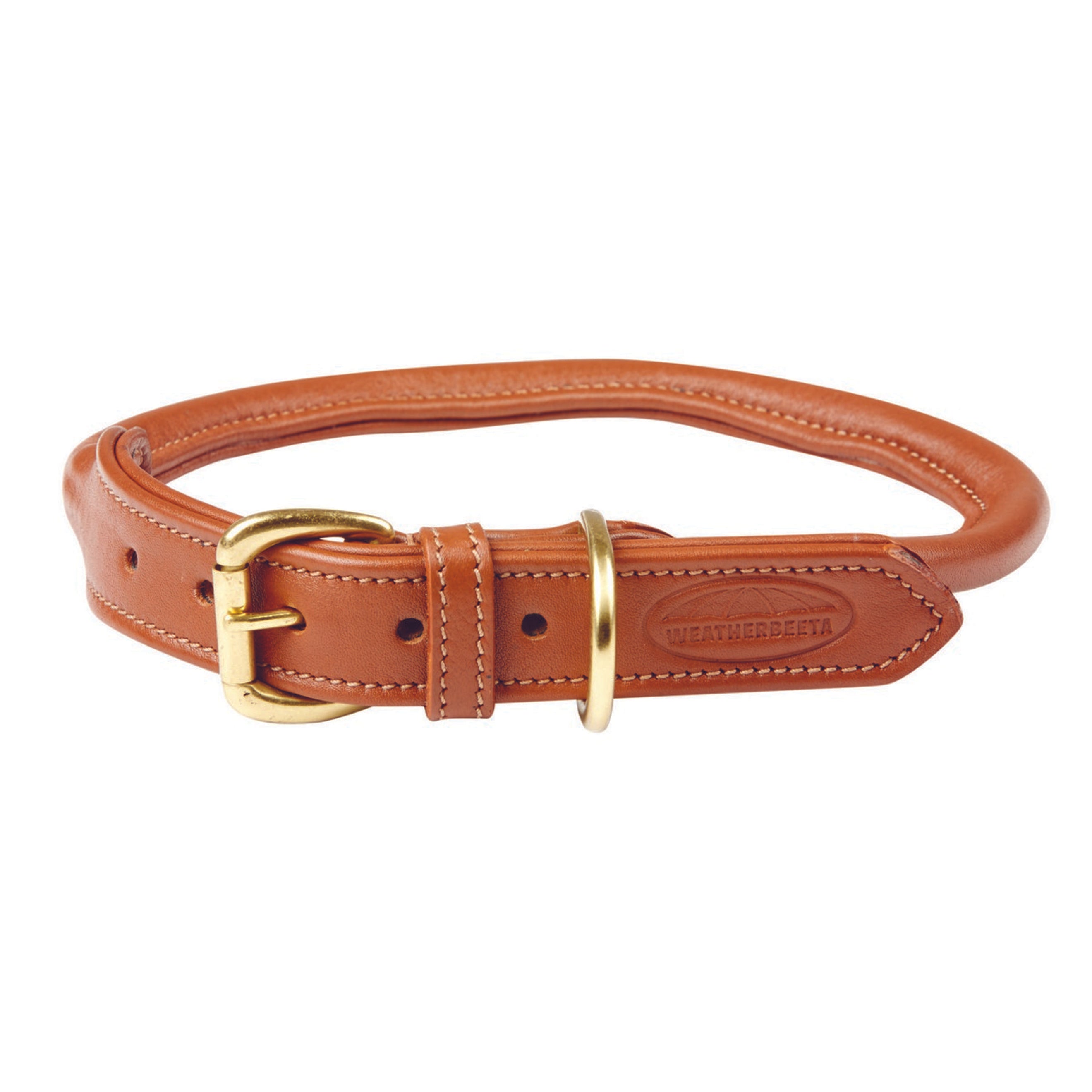 WeatherBeeta Dog Collar Rolled Leather Tan WeatherBeeta Dog Collar Rolled Leather Tan