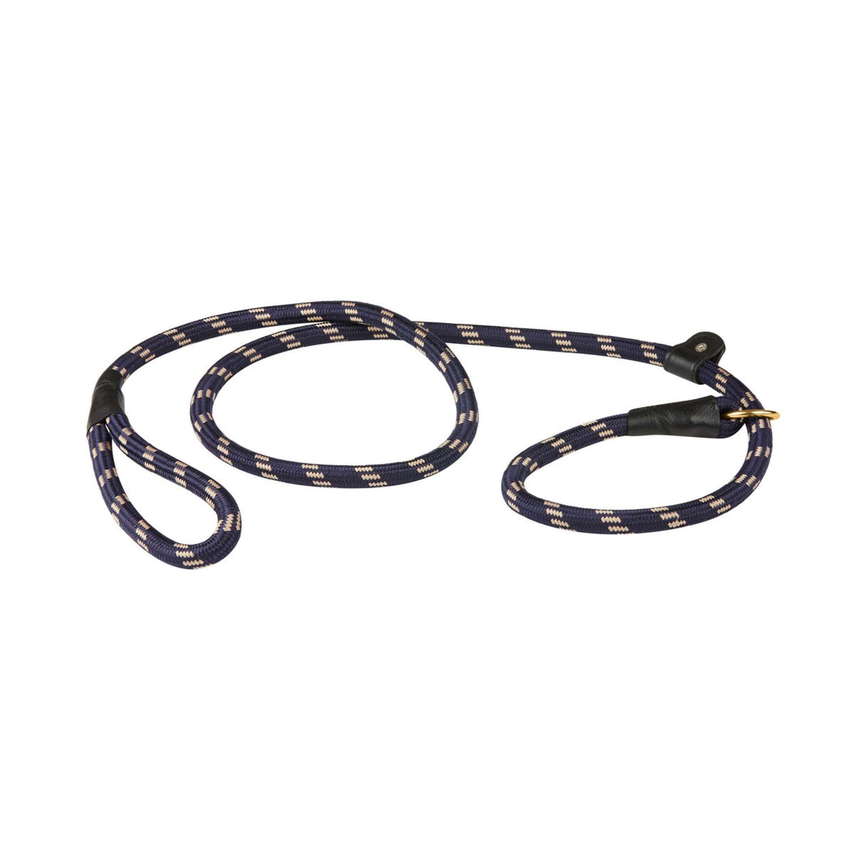 WeatherBeeta Slip Dog Lead Rope Leather Navy/Brown