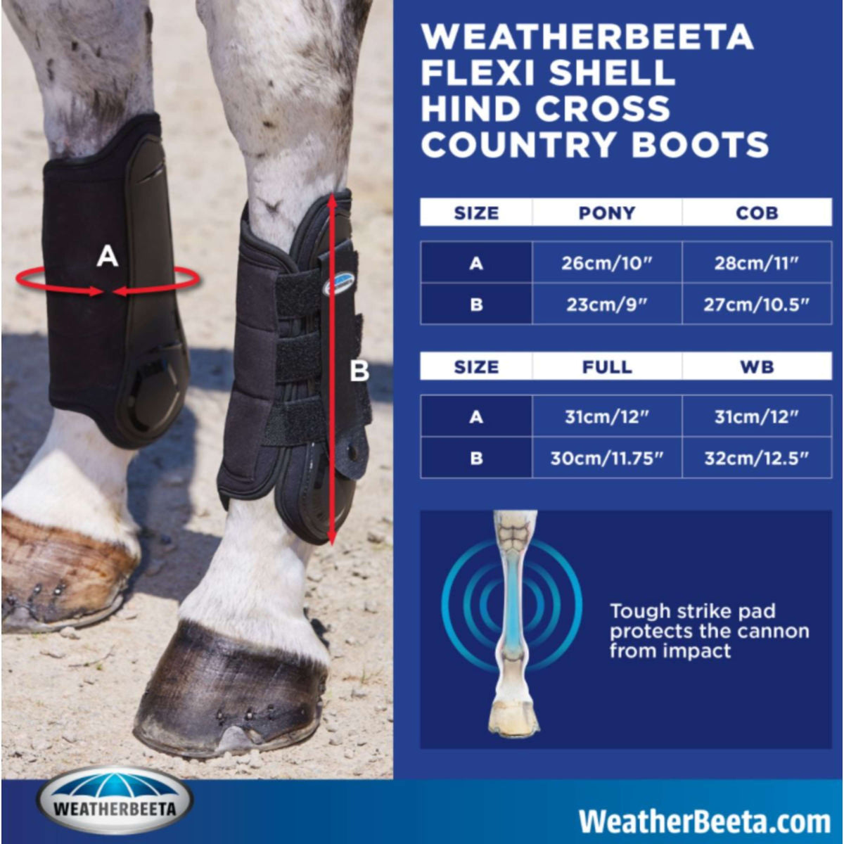 Weatherbeeta Gamaschen Hind Cross Country Flexi Shell Schwarz