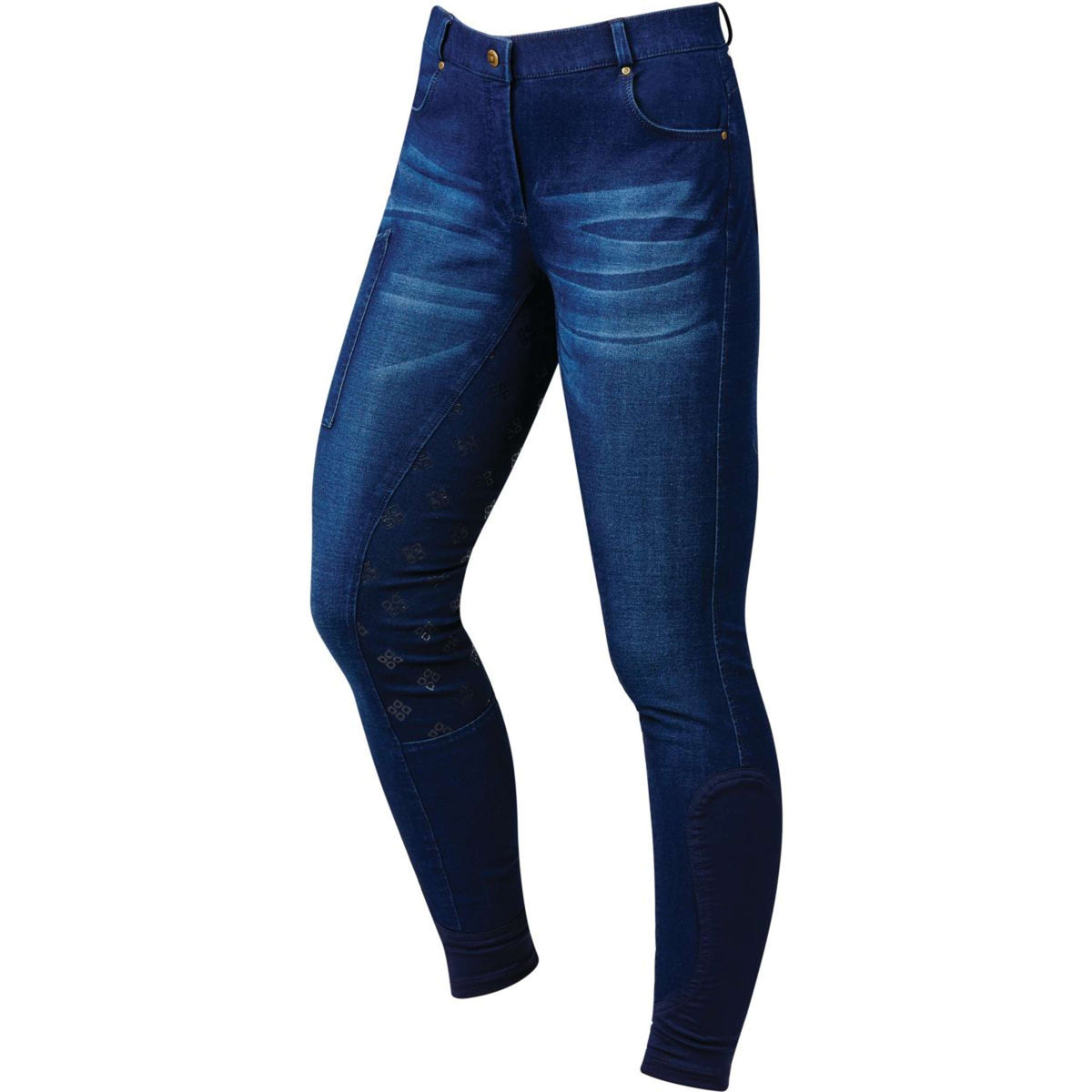 Dublin Reithose Shona Full Grip Denim Print Silikon Hellblau Denim