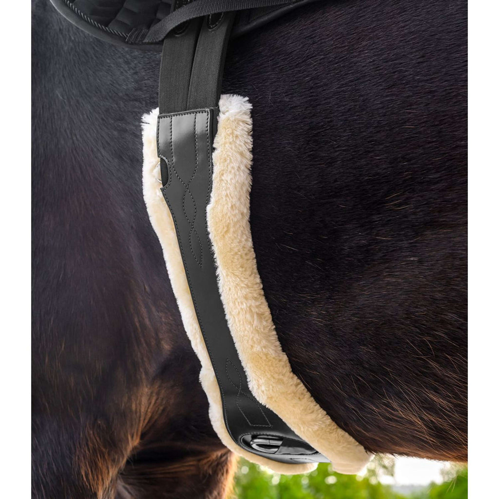 Waldhausen Sattelgurt Leather ECO Wool Schwarz