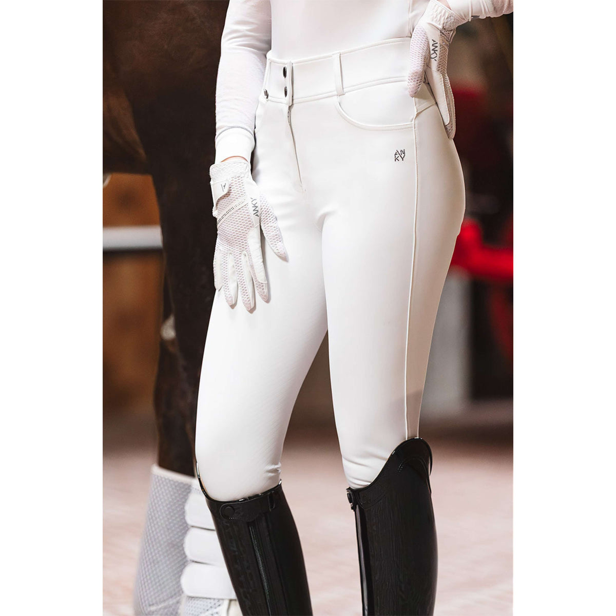 ANKY Reithose Regal C-Wear XR26101 Full Grip Weiß