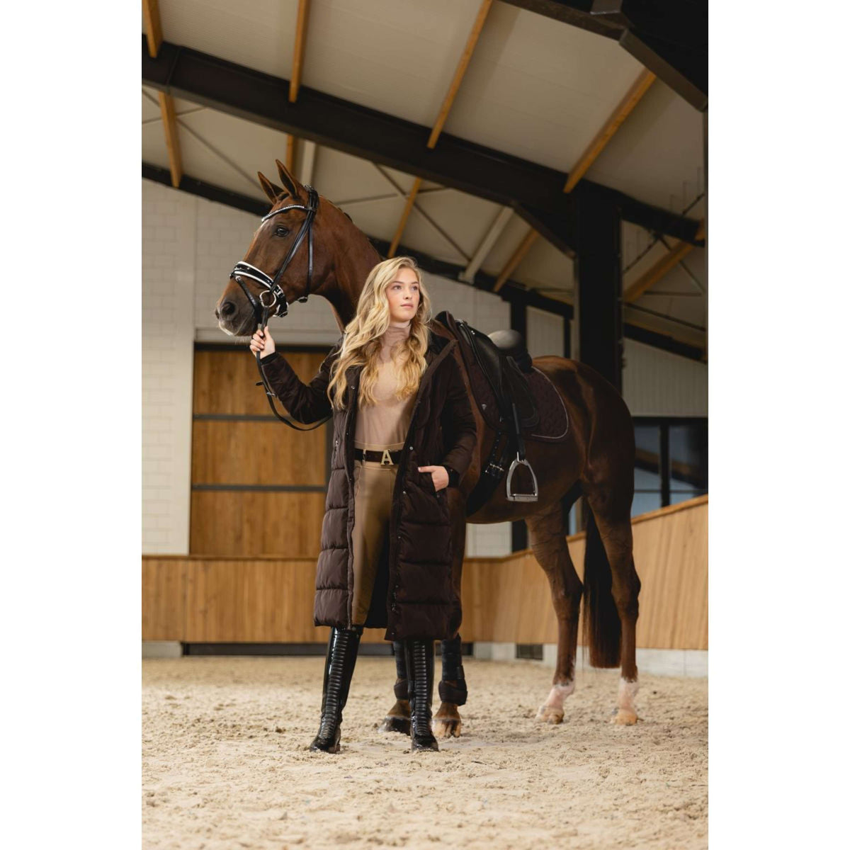 ANKY Lange Jacke AW25 Puffer Chocolate Torte