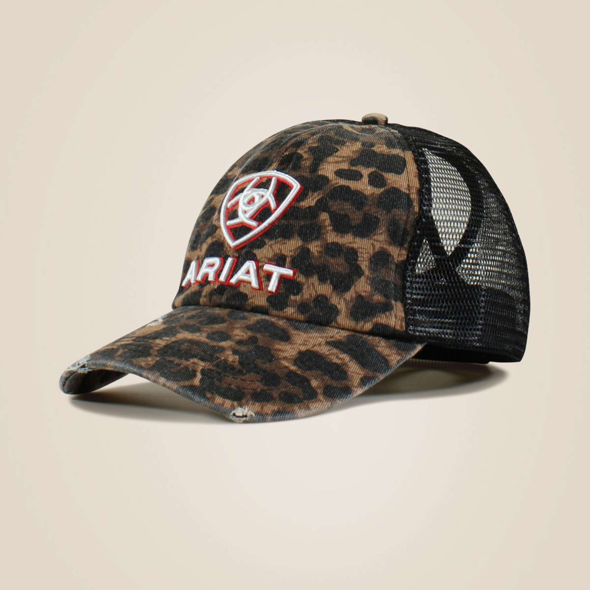 Ariat Cap Embellished Logo Cheetah Print Damen Schwarz