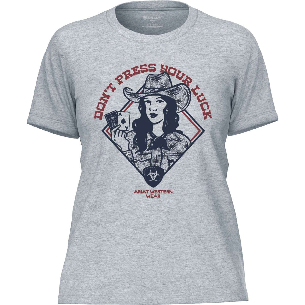 Ariat T-Shirt Don't Press Your Luck Damen Ice Blue