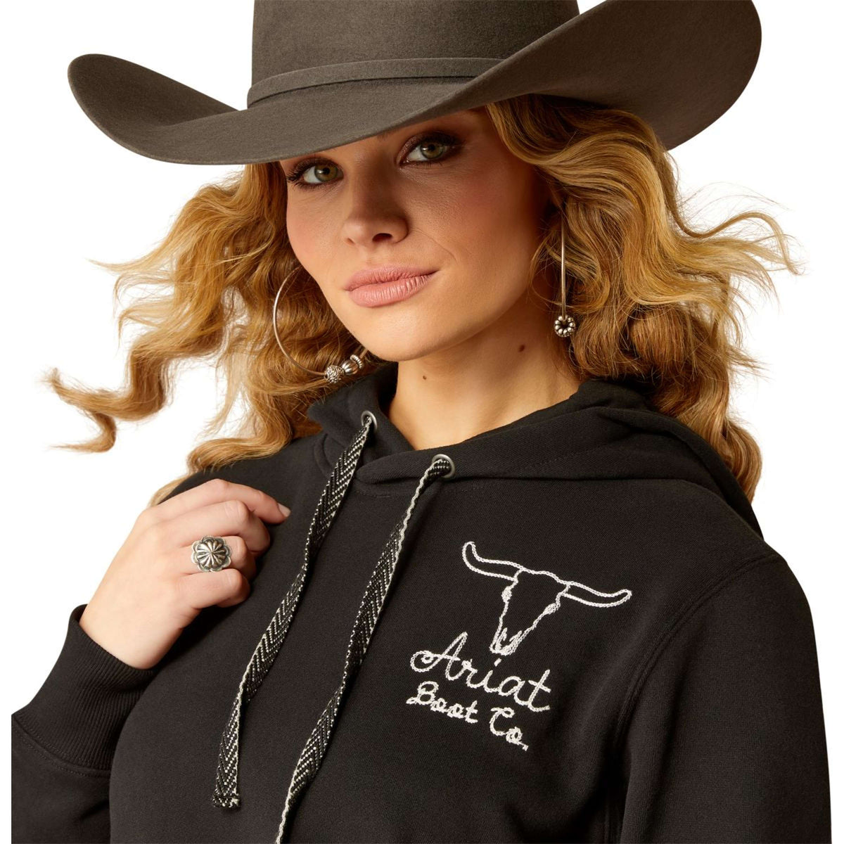 Ariat Pullover Steer Stitch Schwarz