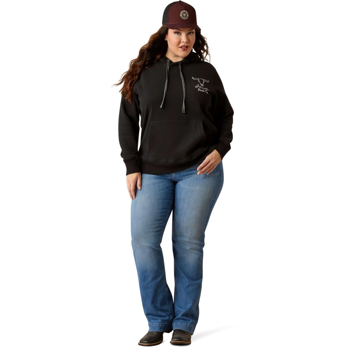 Ariat Pullover Steer Stitch Schwarz