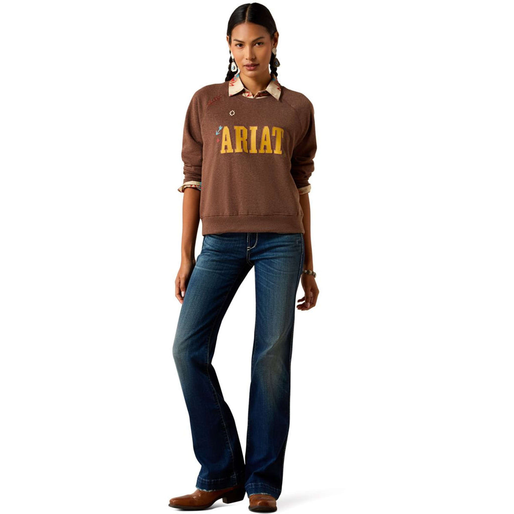 Ariat Pullover Essential Crew Damen Chicory Coffee