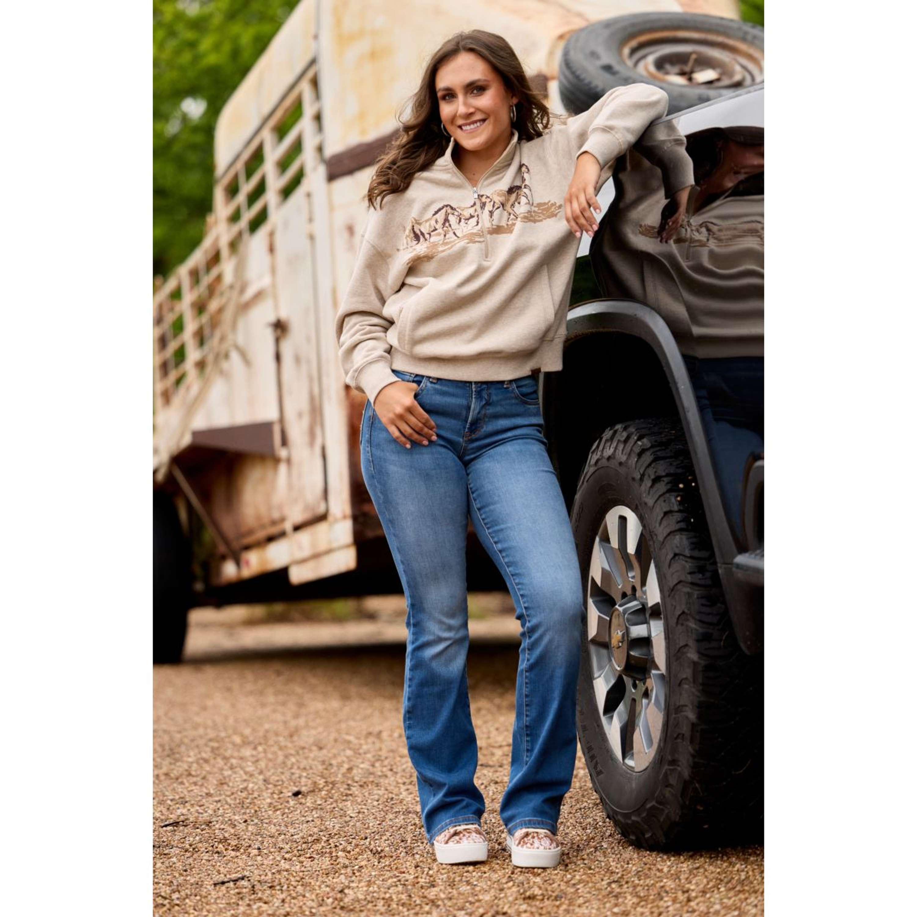 Ariat Pullover Running Wild Damen Hellbeige