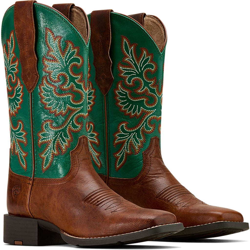 Ariat Westernstiefel Round Up Stretchfit Damen Arizona Brown/Aged Jade