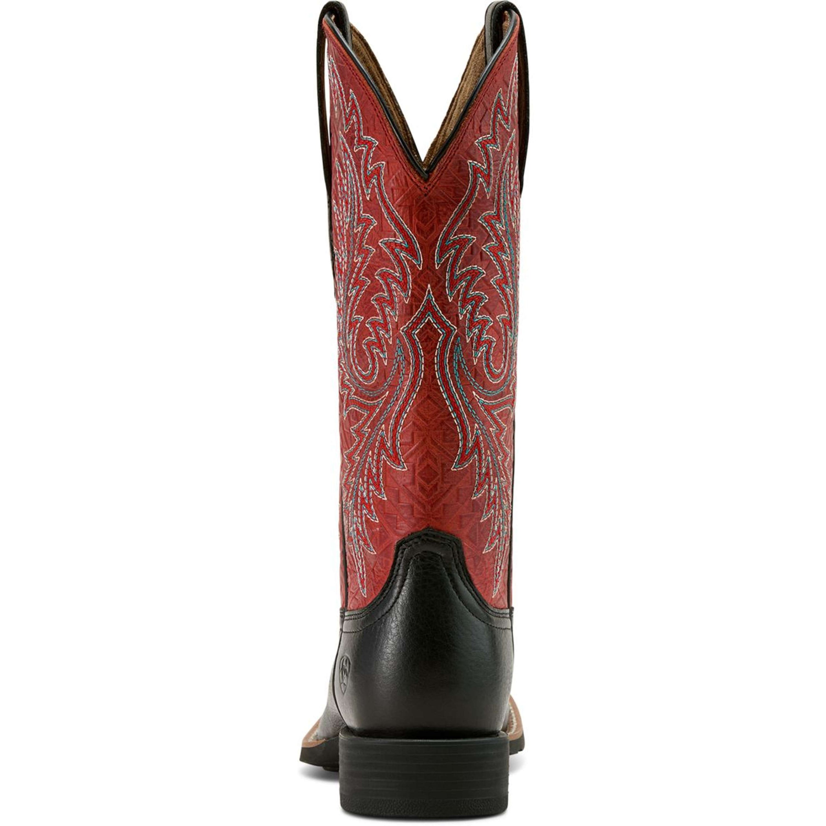Ariat Westernstiefel Round Up Stretchfit Damen Black Deertan/Garnet Emboss