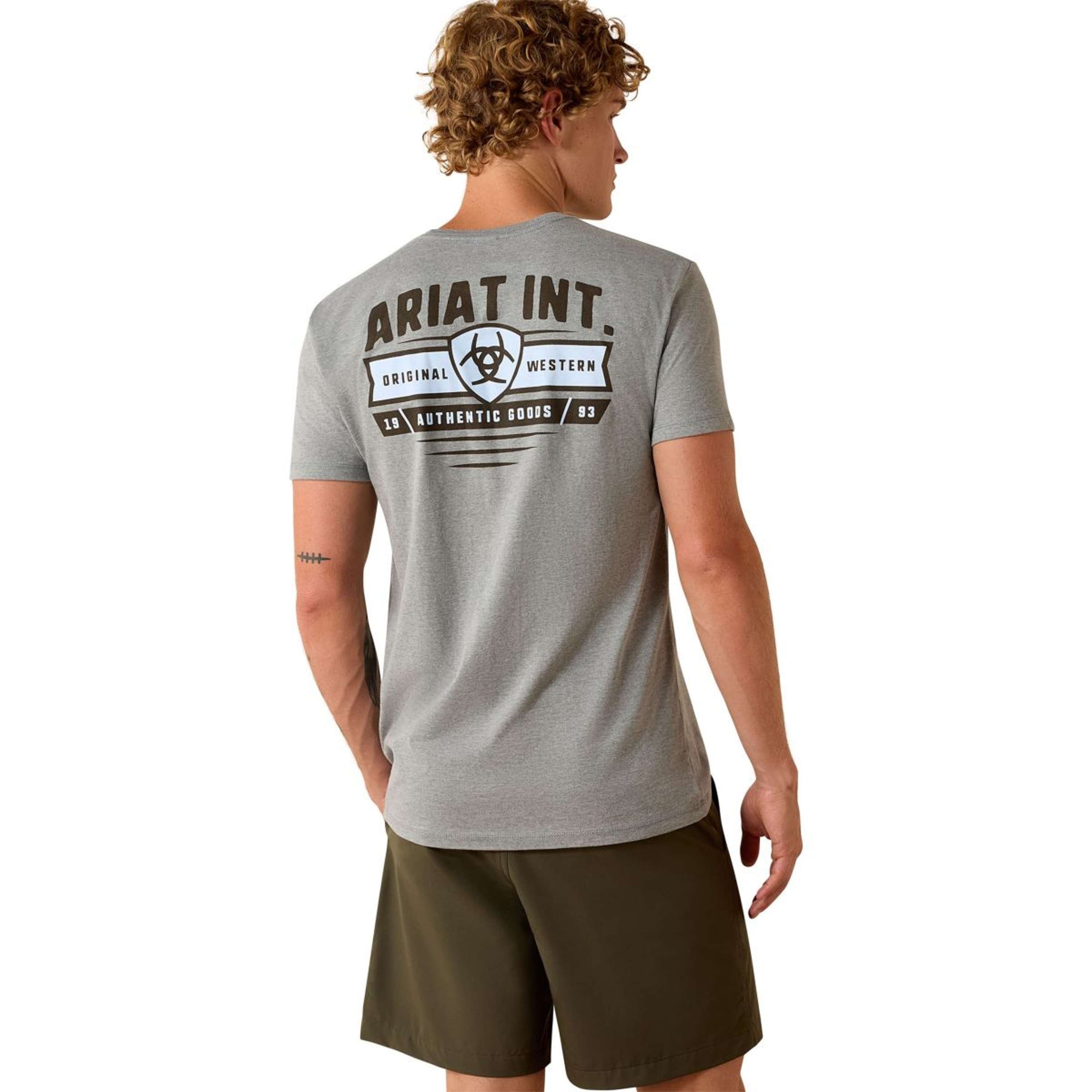 Ariat T-Shirt Banner Badge Herren Grau Ariat T-Shirt Banner Badge Herren Grau