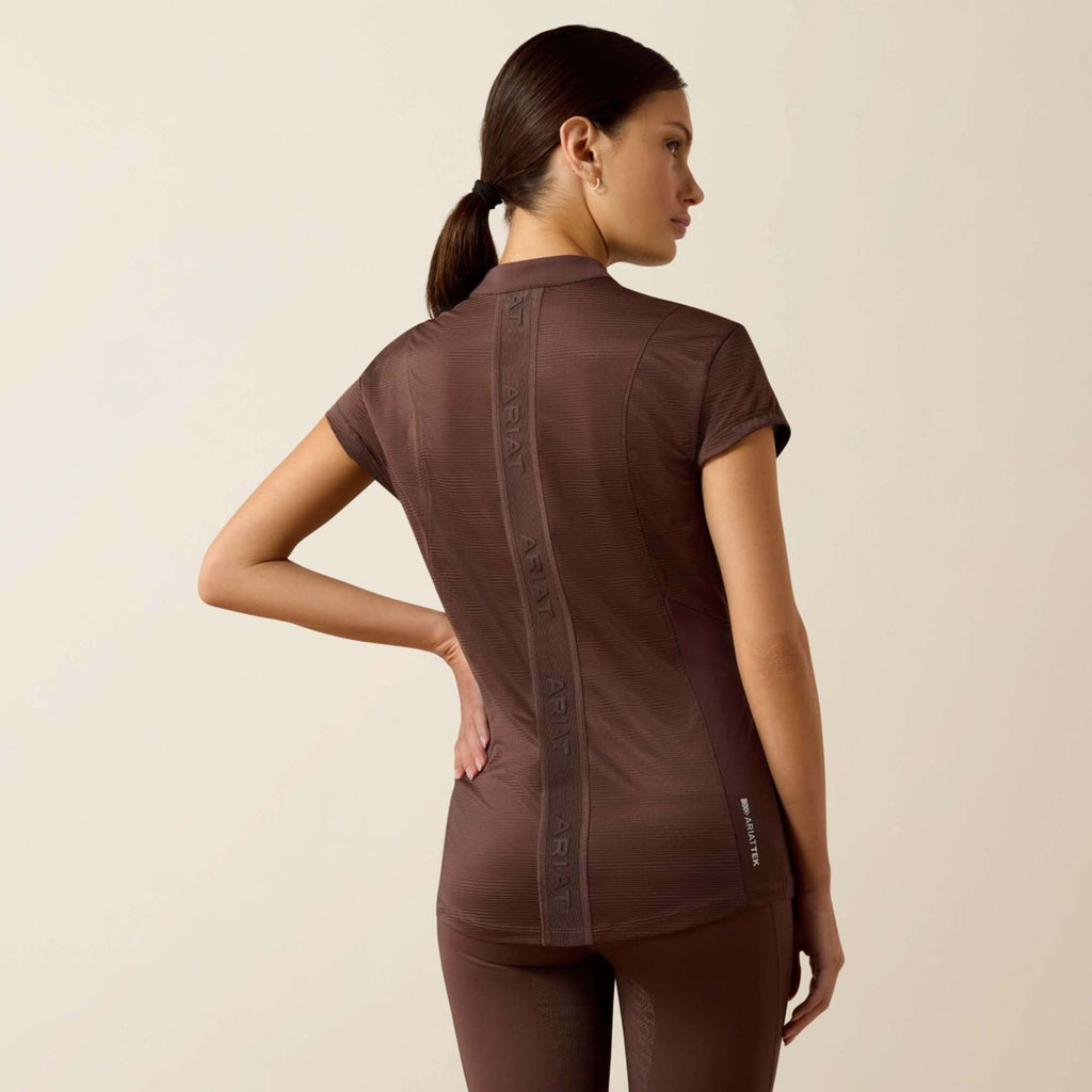 Ariat T-Shirt Breathe 1/2 Zip Damen Pommel Brown