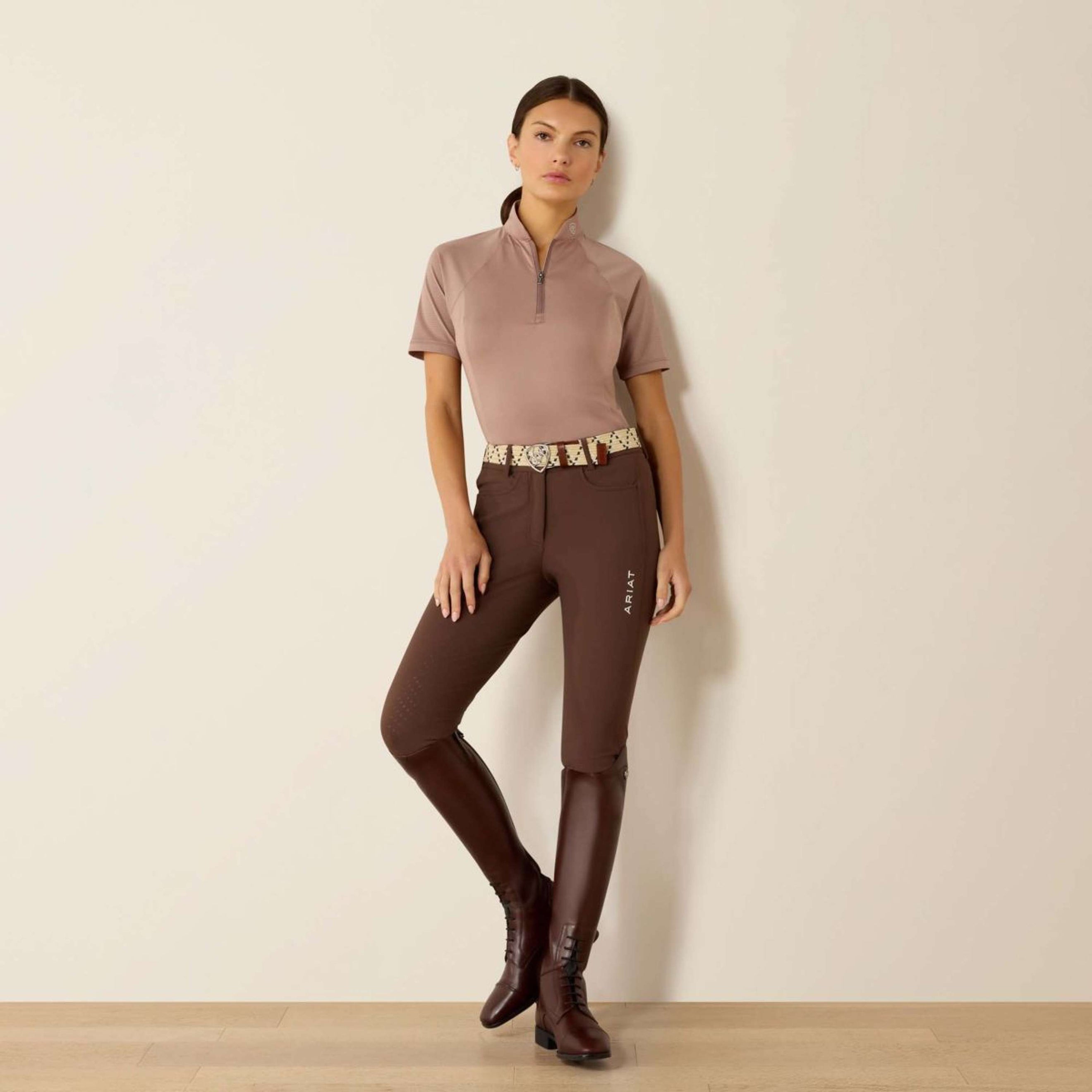 Ariat T-Shirt Soquel 1/4 Zip Baselayer Damen Antler Ariat T-Shirt Soquel 1/4 Zip Baselayer Damen Antler