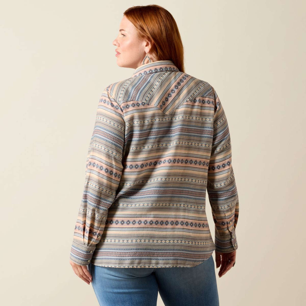 Ariat Bluse Arizona Western Damen Ombre Blue Southwest